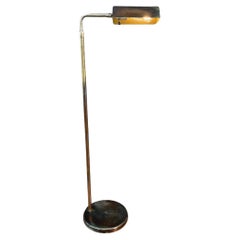 Mid-Century Modern Brass Height Adjustable & Swivel Floor Lamp by Laurel