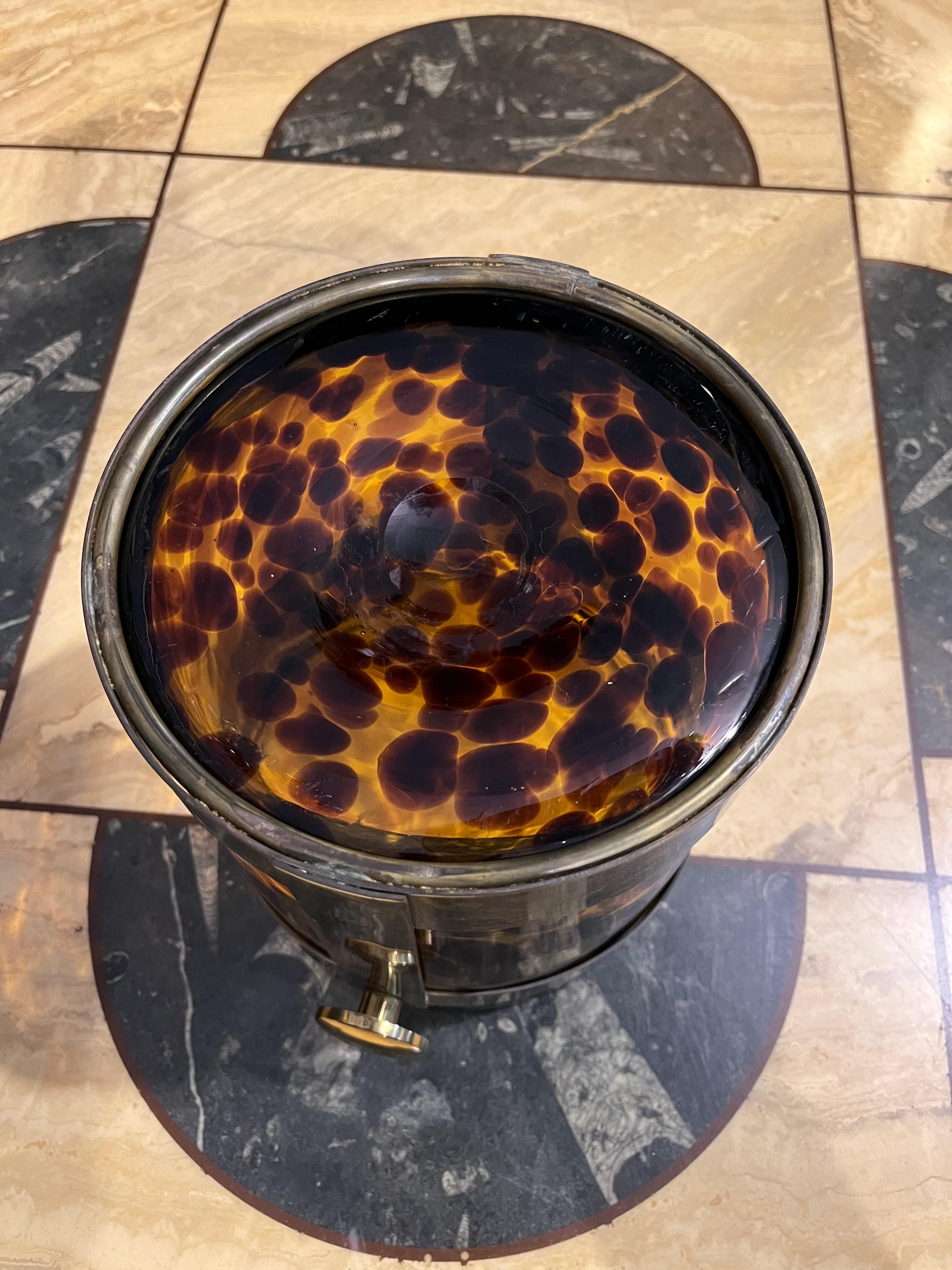 Ottone Mid-century modern brass ice bucket by Guzzini from the 1970s in vendita