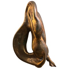 Mid-Century Modern Brass Italian Sculpture of a Swan, circa 1960