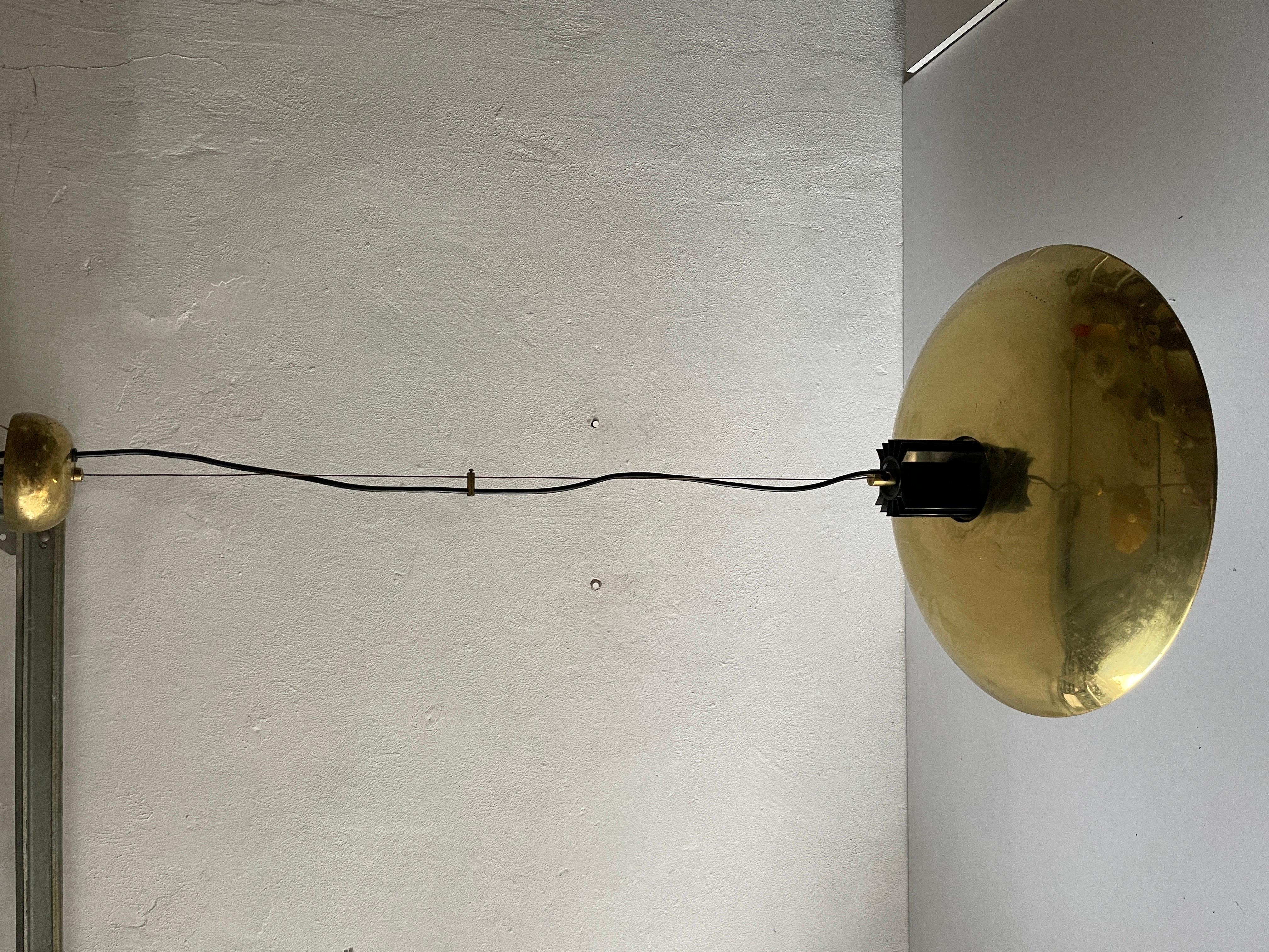 Laiton Lampe à suspension italienne XL en laiton mi-siècle moderne, années 1960, Italie en vente