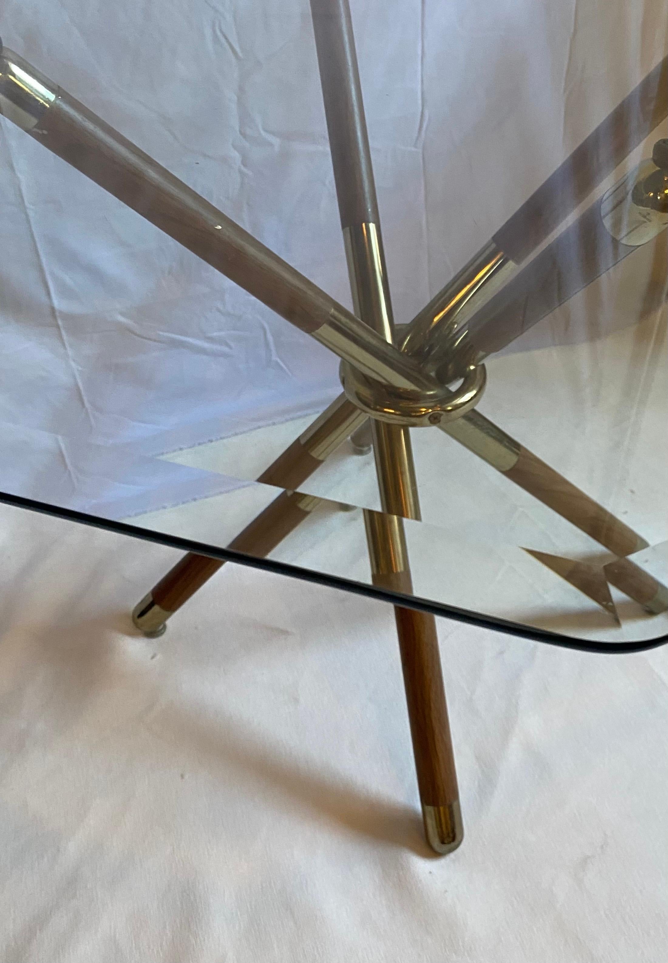 Laiton Table de salle à manger à nœuds en laiton, moderne, du milieu du siècle dernier en vente