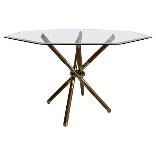 Table de salle à manger à nœuds en laiton, moderne, du milieu du siècle dernier en vente