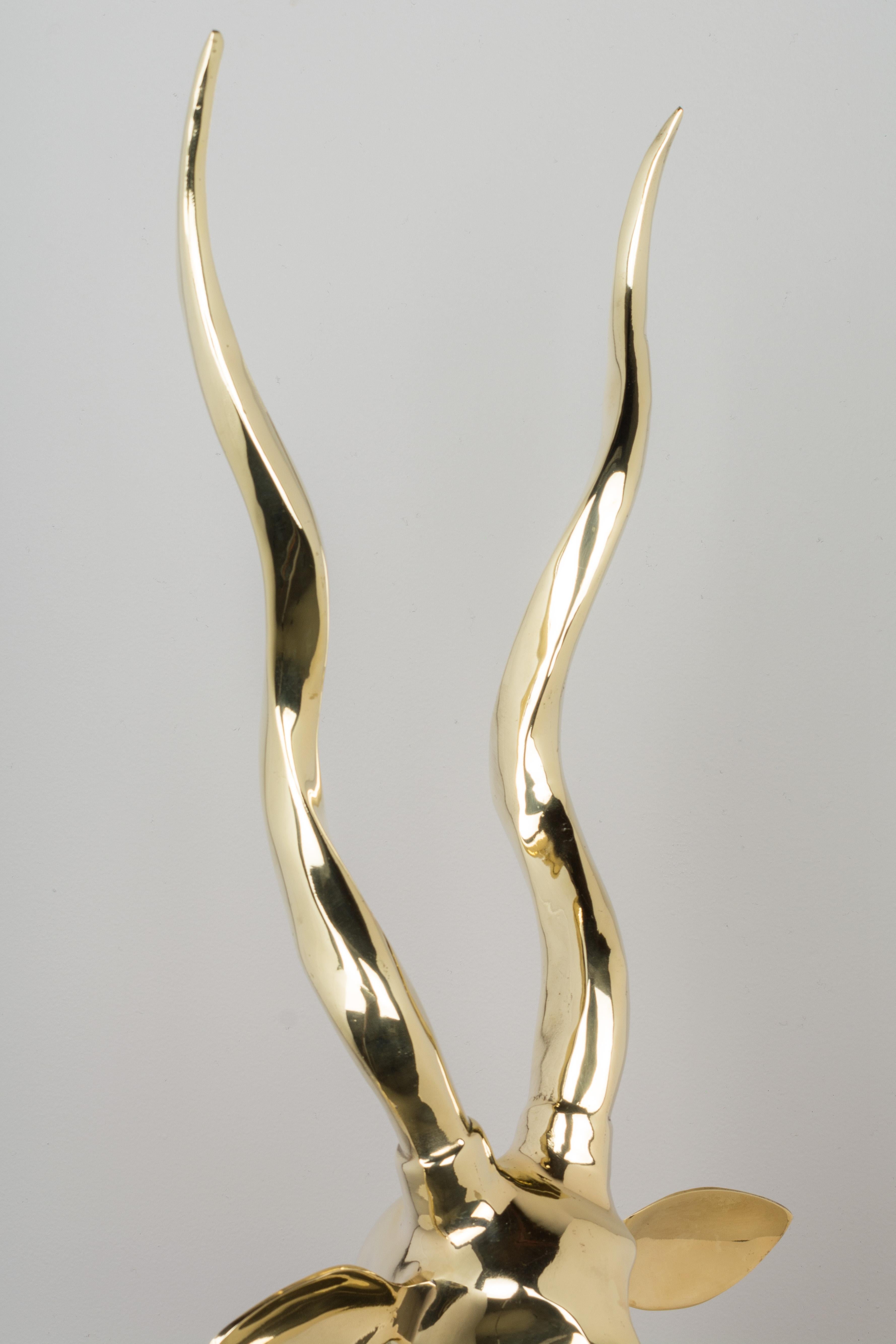 Mid-Century Modern Brass Antelope Sculpture 4