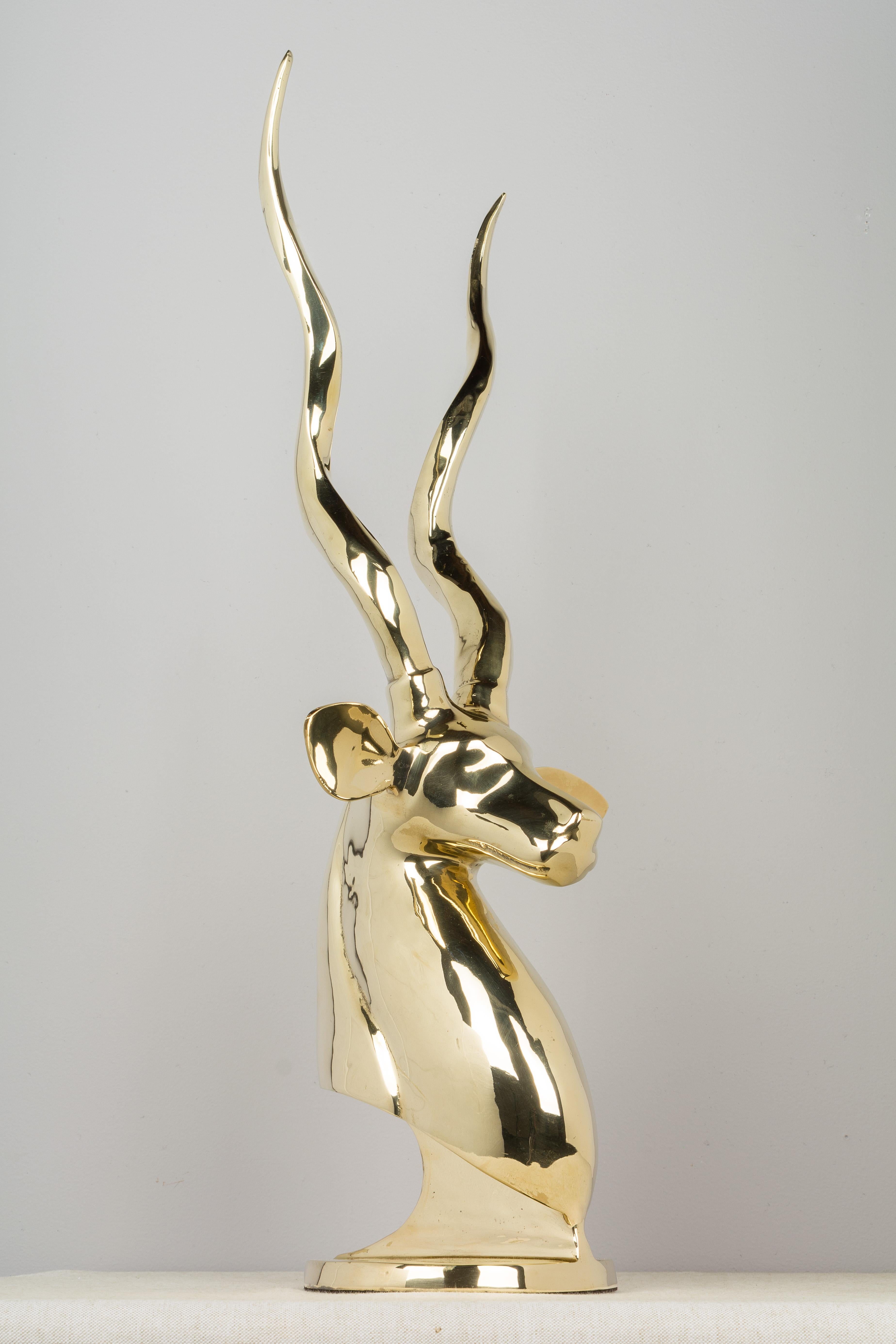 Mid-Century Modern Brass Antelope Sculpture 5