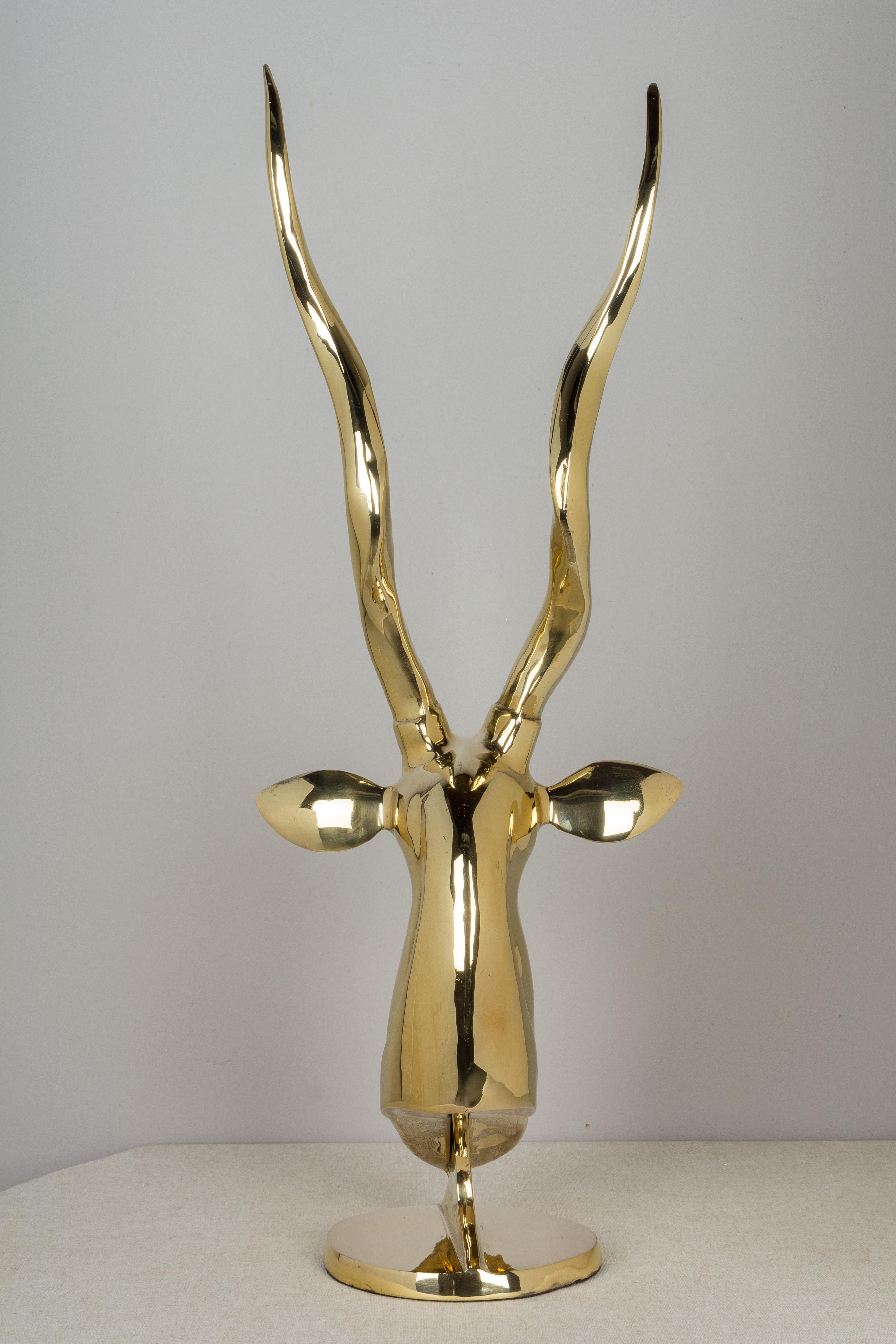 Mid-Century Modern Brass Antelope Sculpture 2