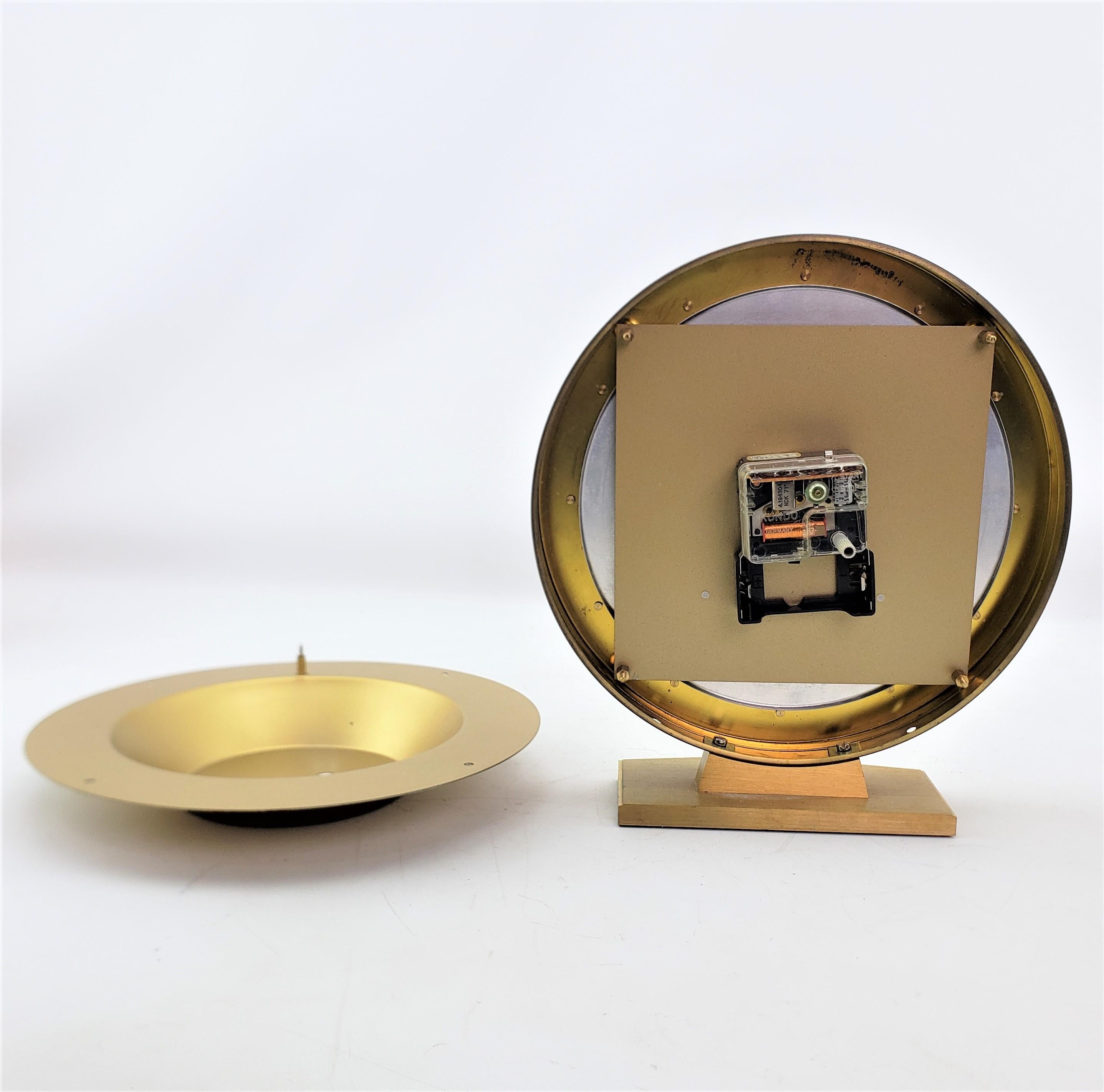 Mid-Century Modern Brass Kundo German World Globe Desk or Table Clock For Sale 4