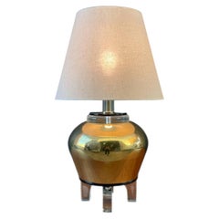 Mid-Century Modern Brass & Lucite Table Lamp