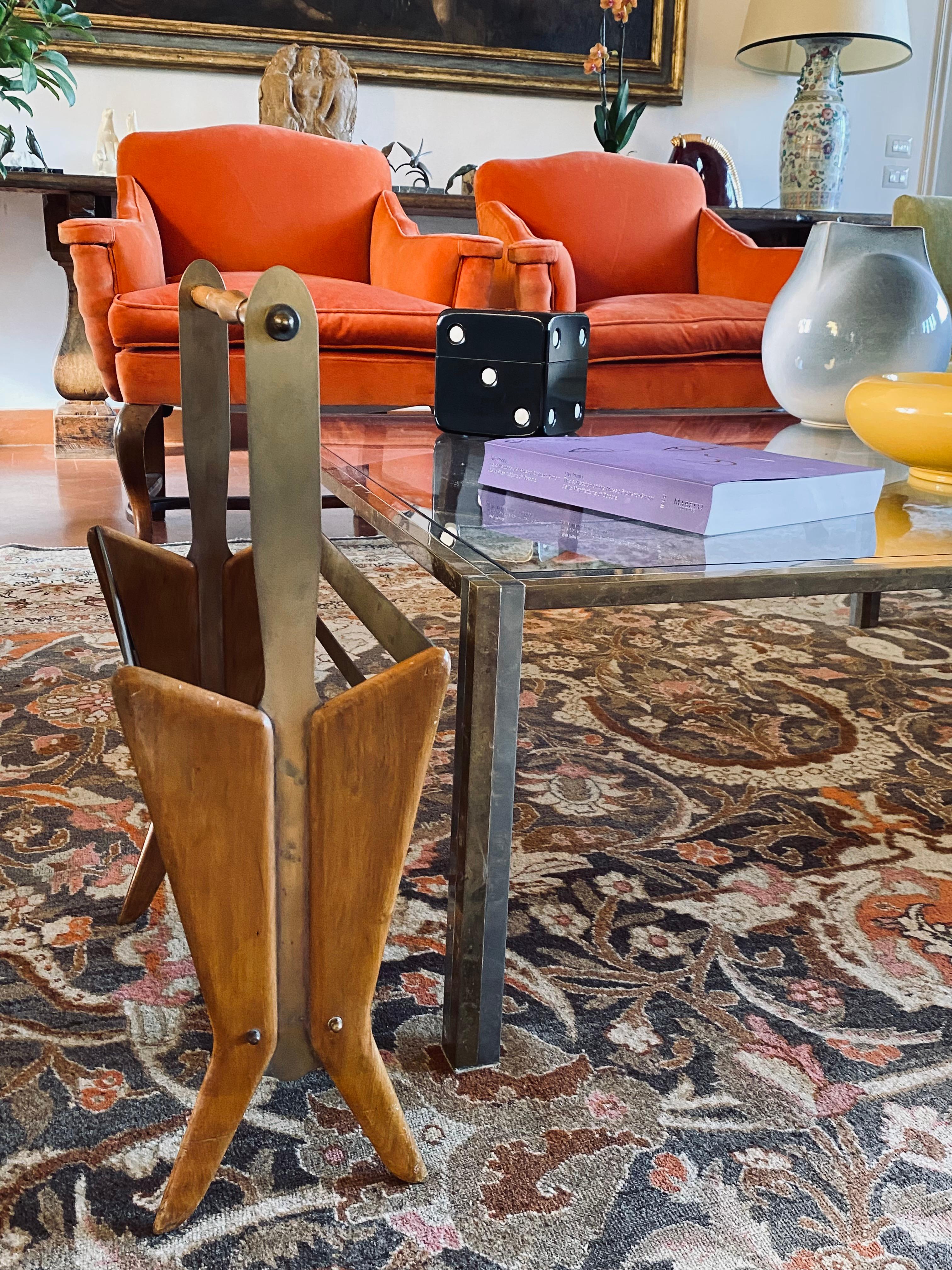 Mid-century Modern brass magazine rack, Ico and Luisa Parisi  Italy 1950 For Sale 6
