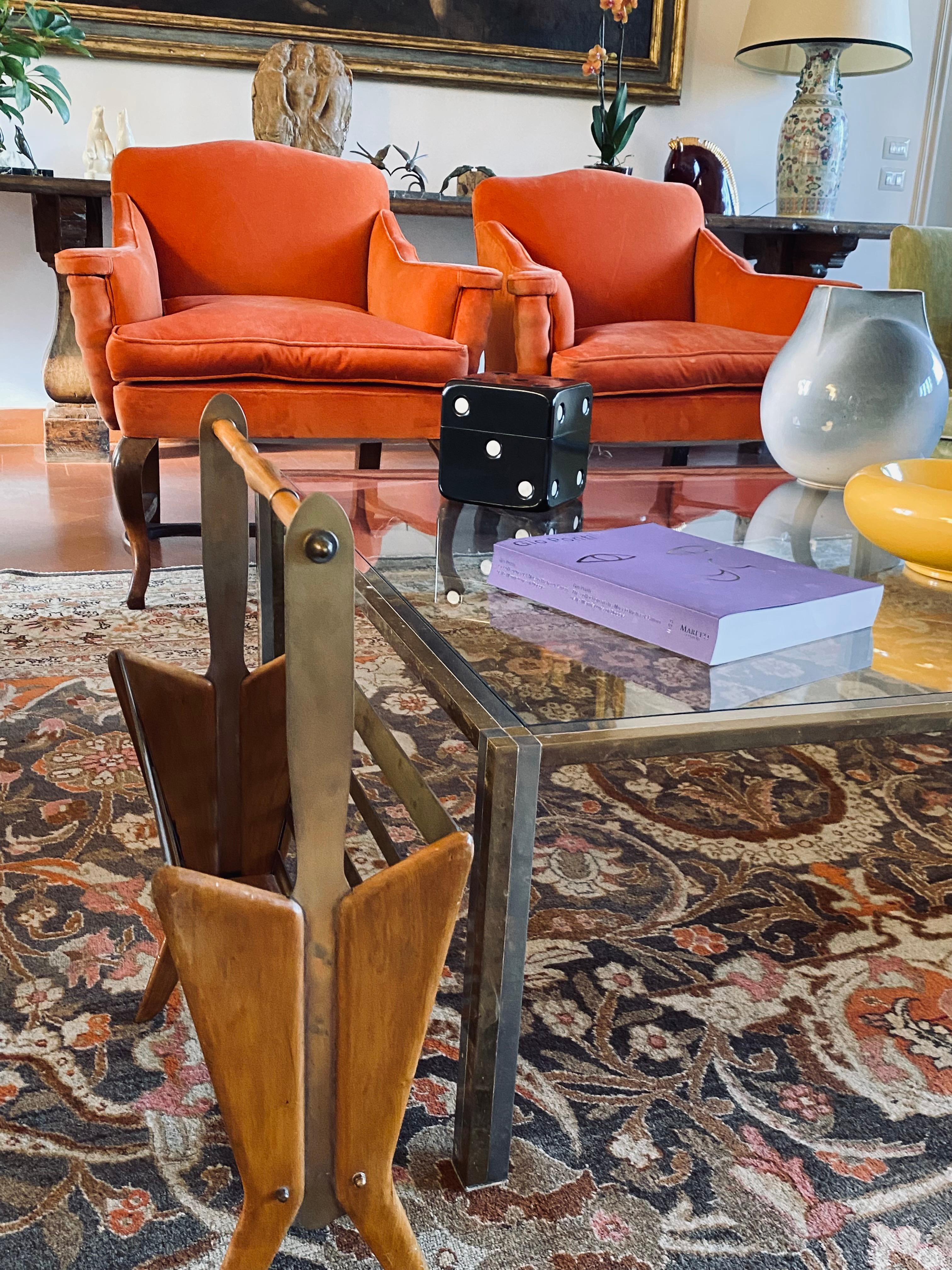 Mid-century Modern brass magazine rack, Ico and Luisa Parisi  Italy 1950 For Sale 7