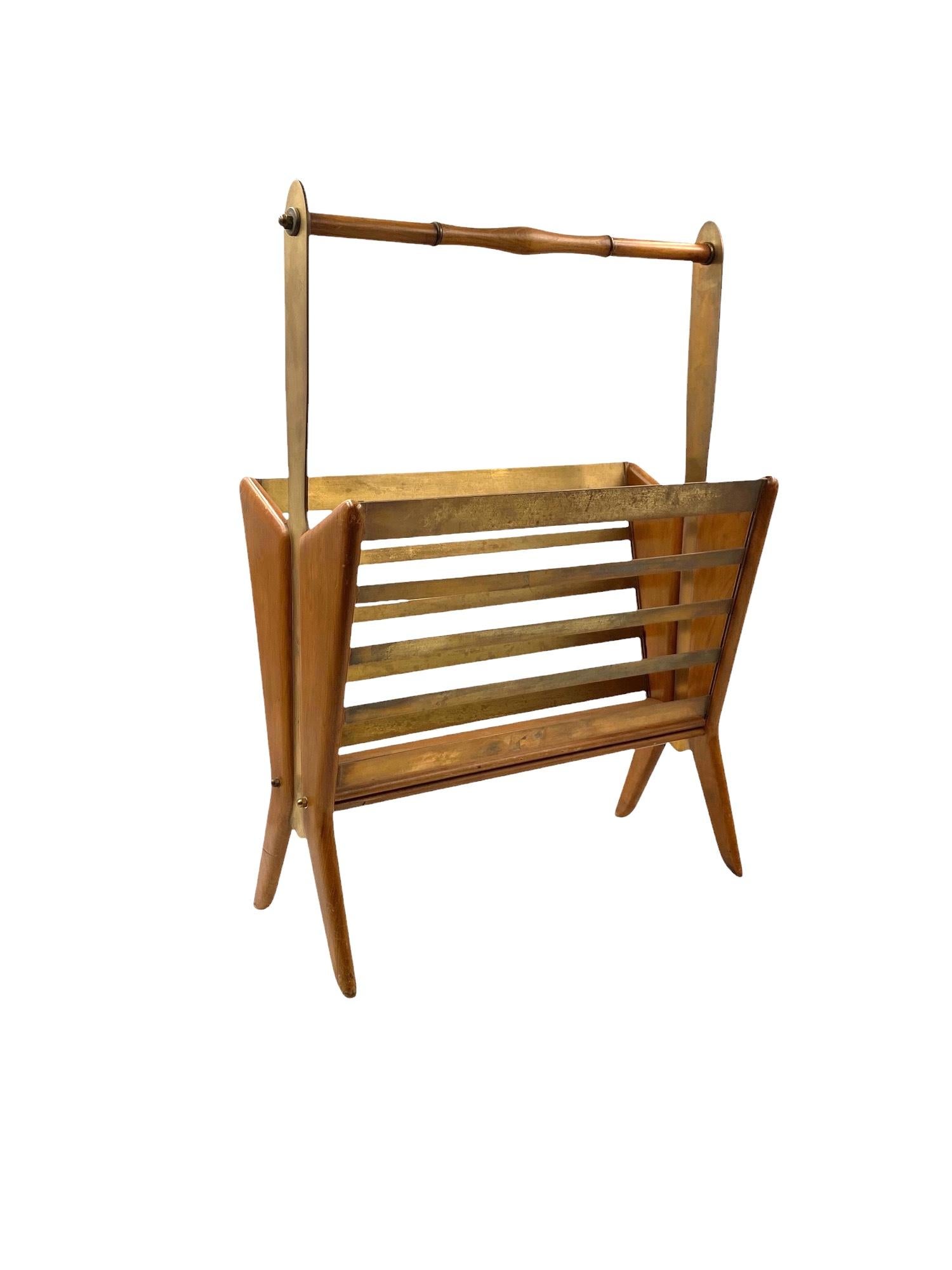 Mid-century Modern brass magazine rack, Ico and Luisa Parisi  Italy 1950 For Sale 2