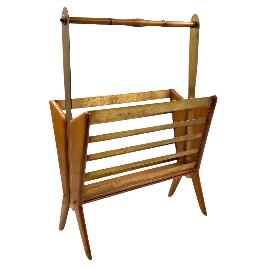 Mid-century Modern brass magazine rack, Ico and Luisa Parisi  Italy 1950 For Sale