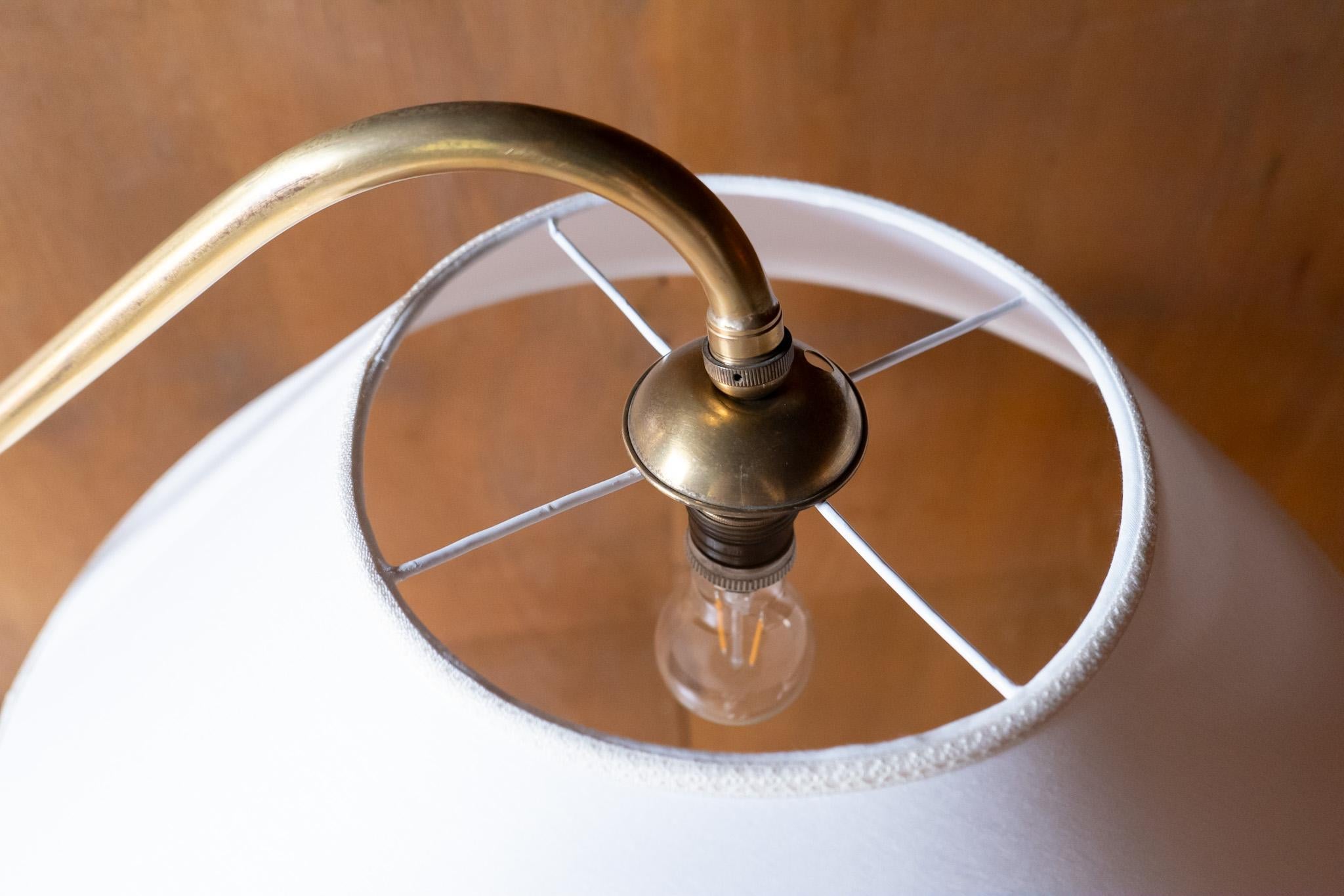 Mid Century Modern Brass Marble Adjustable Arm Floor Lamp, Italy 1950s For Sale 5