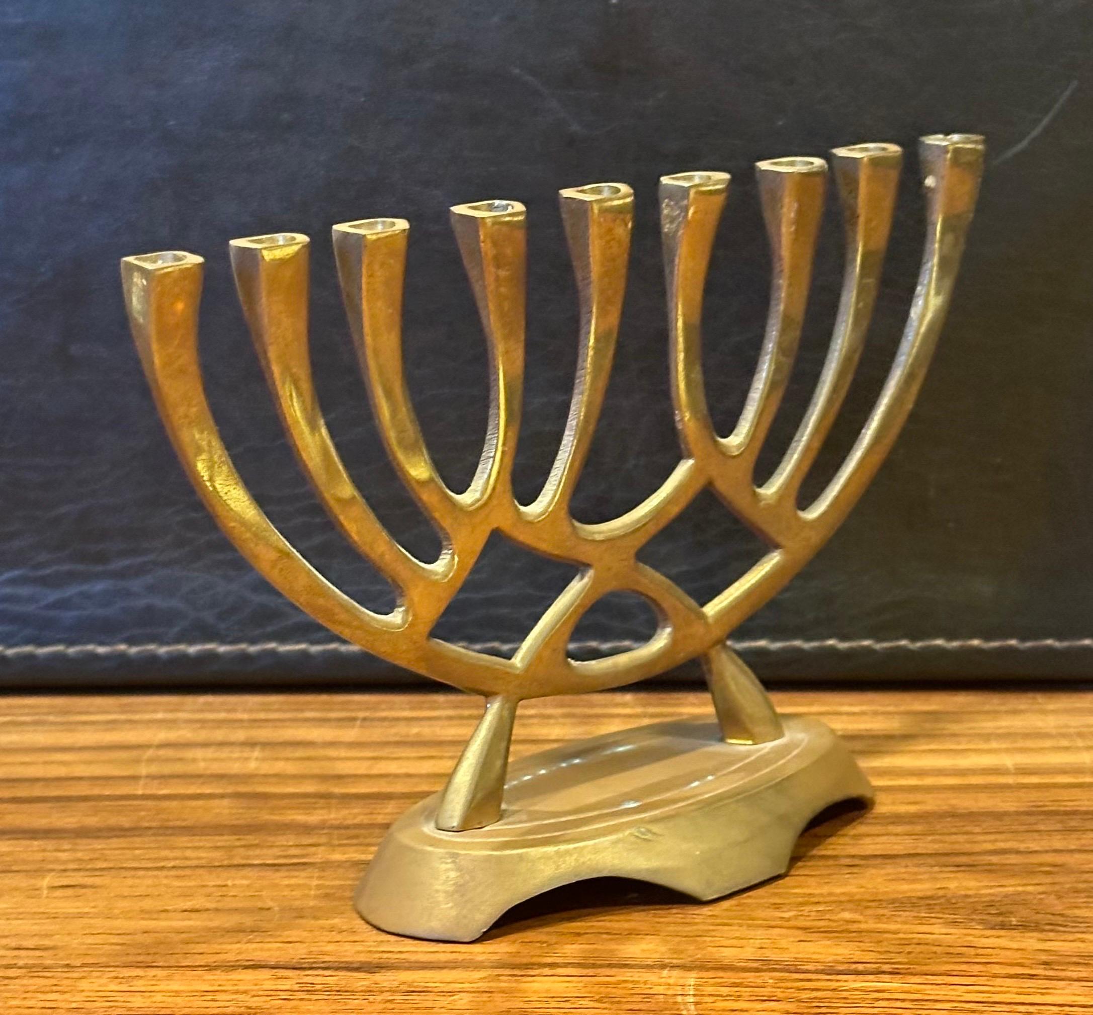 20th Century Mid-Century Modern Brass Menorah