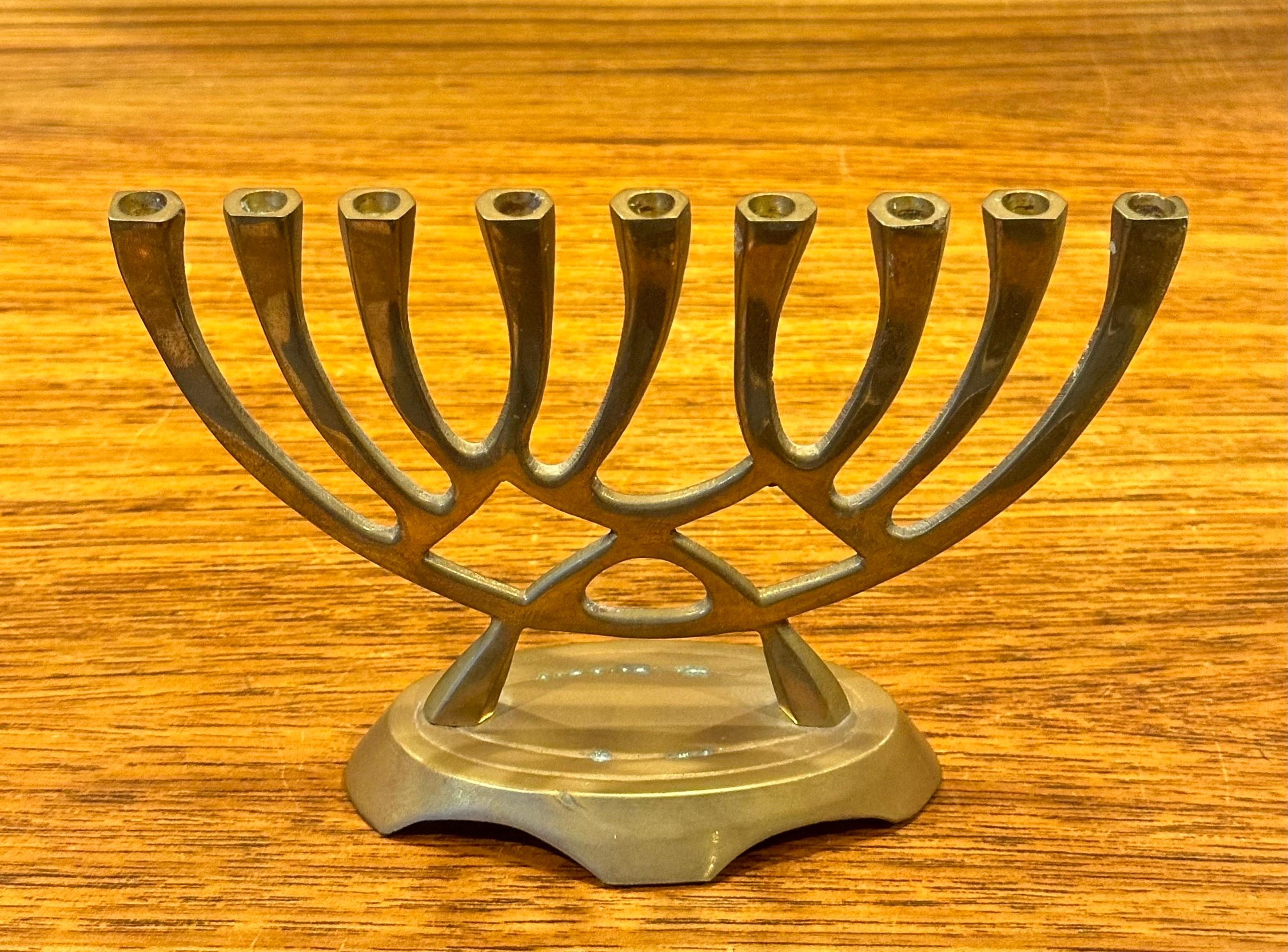 Mid-Century Modern Brass Menorah 3