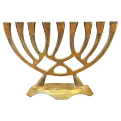Mid-Century Modern Brass Menorah