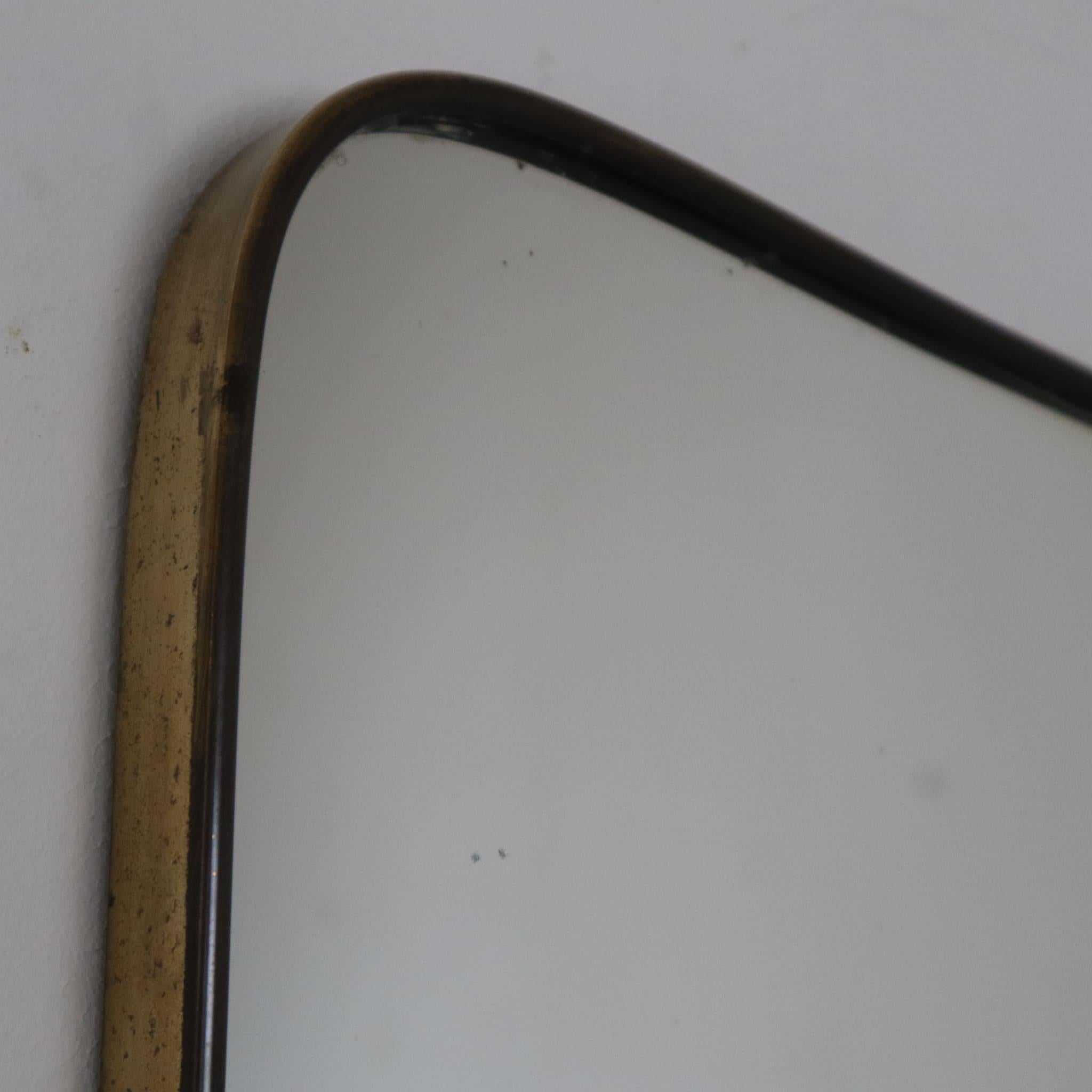 Mid-century modern brass mirror by Gio Ponti, Italy, 1950s For Sale 3