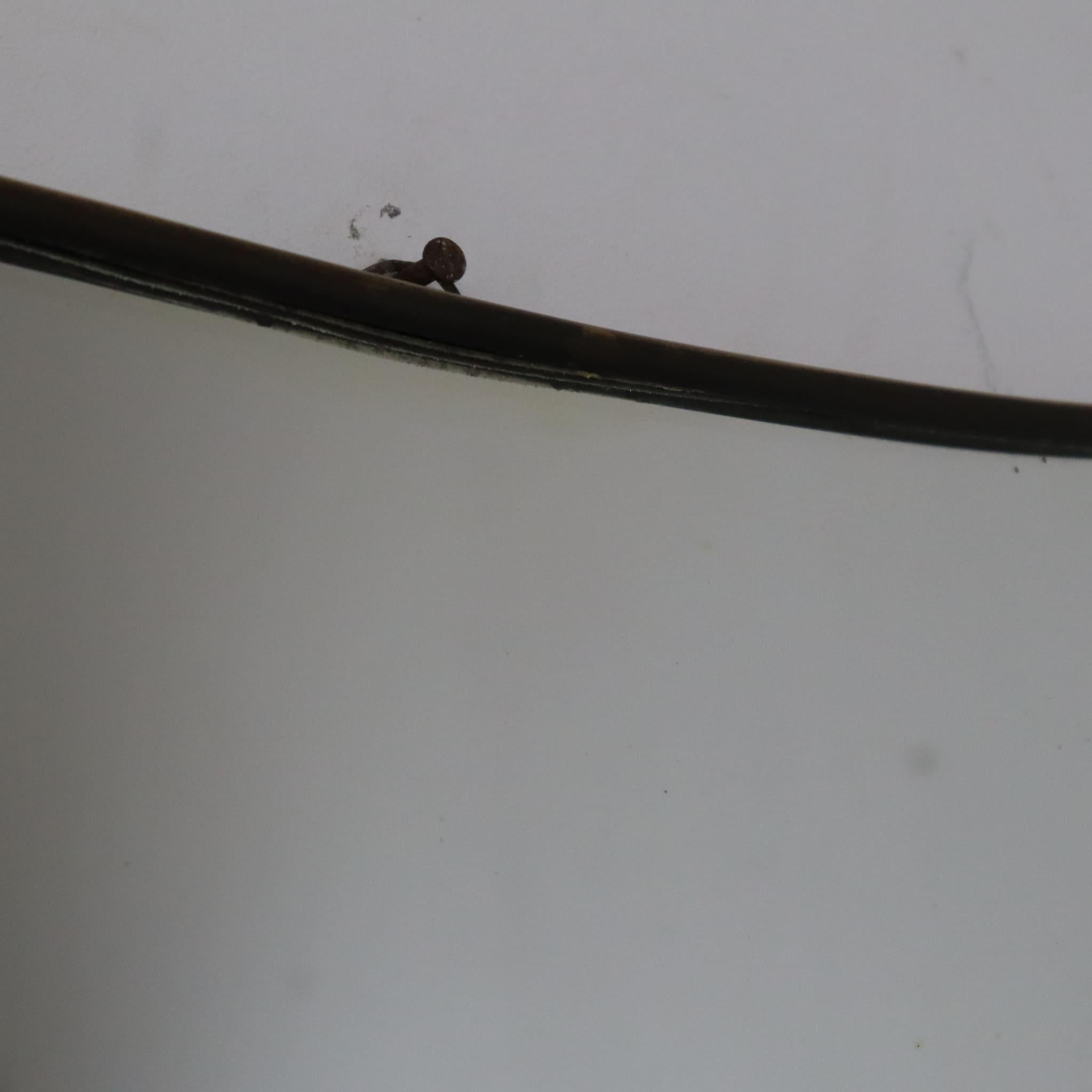 Mid-Century Modern Mid-century modern brass mirror by Gio Ponti, Italy, 1950s For Sale
