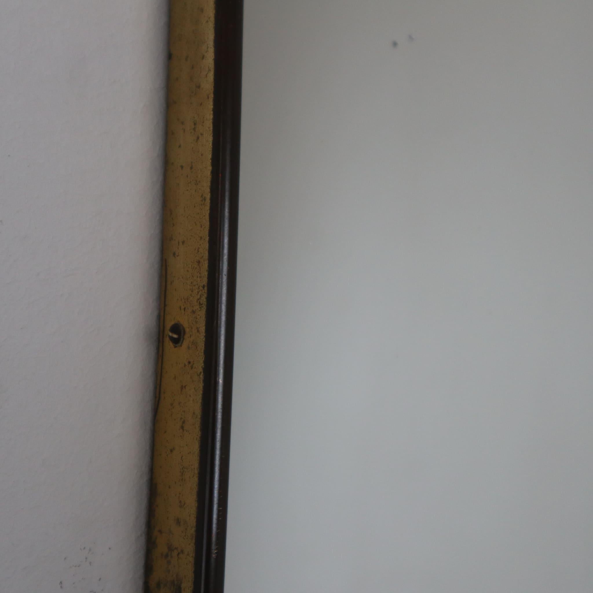 Mid-century modern brass mirror by Gio Ponti, Italy, 1950s In Good Condition For Sale In Nicolosi, IT