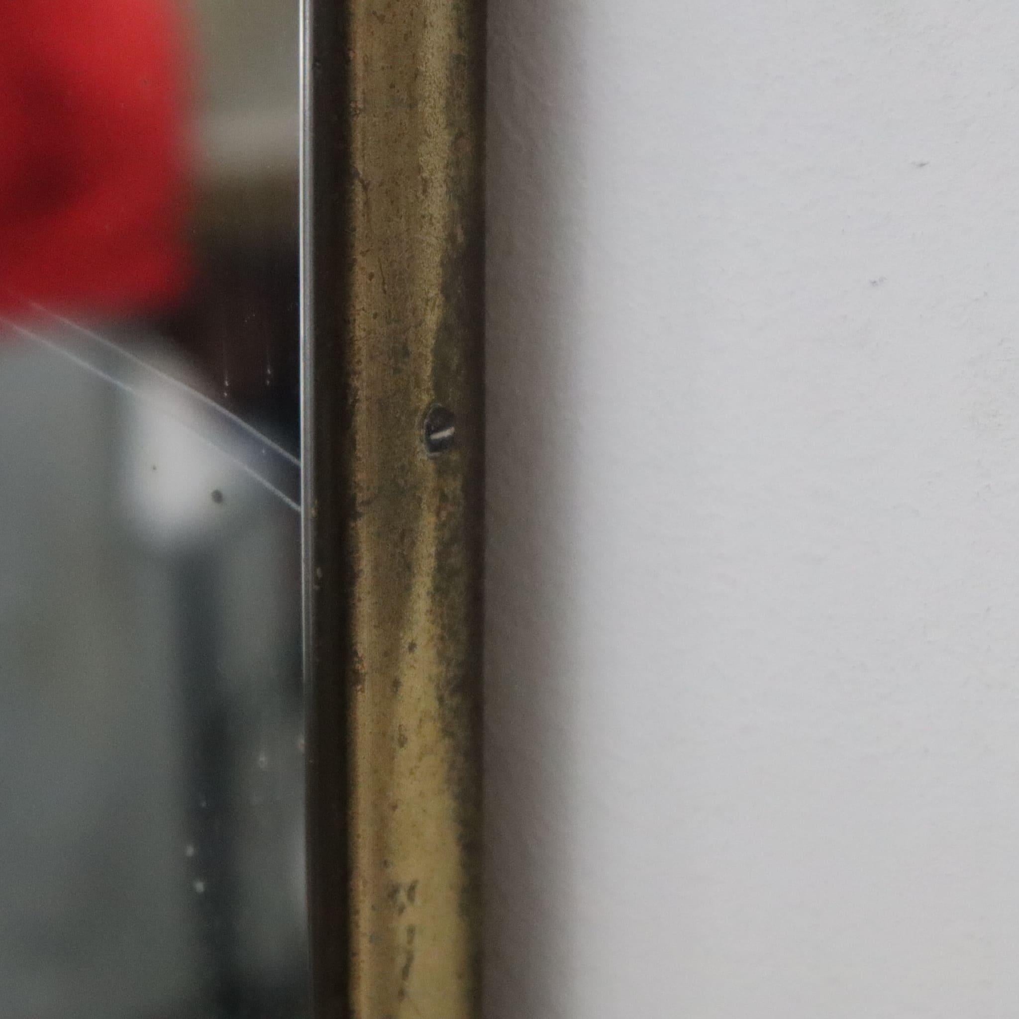 Mid-20th Century Mid-century modern brass mirror by Gio Ponti, Italy, 1950s For Sale