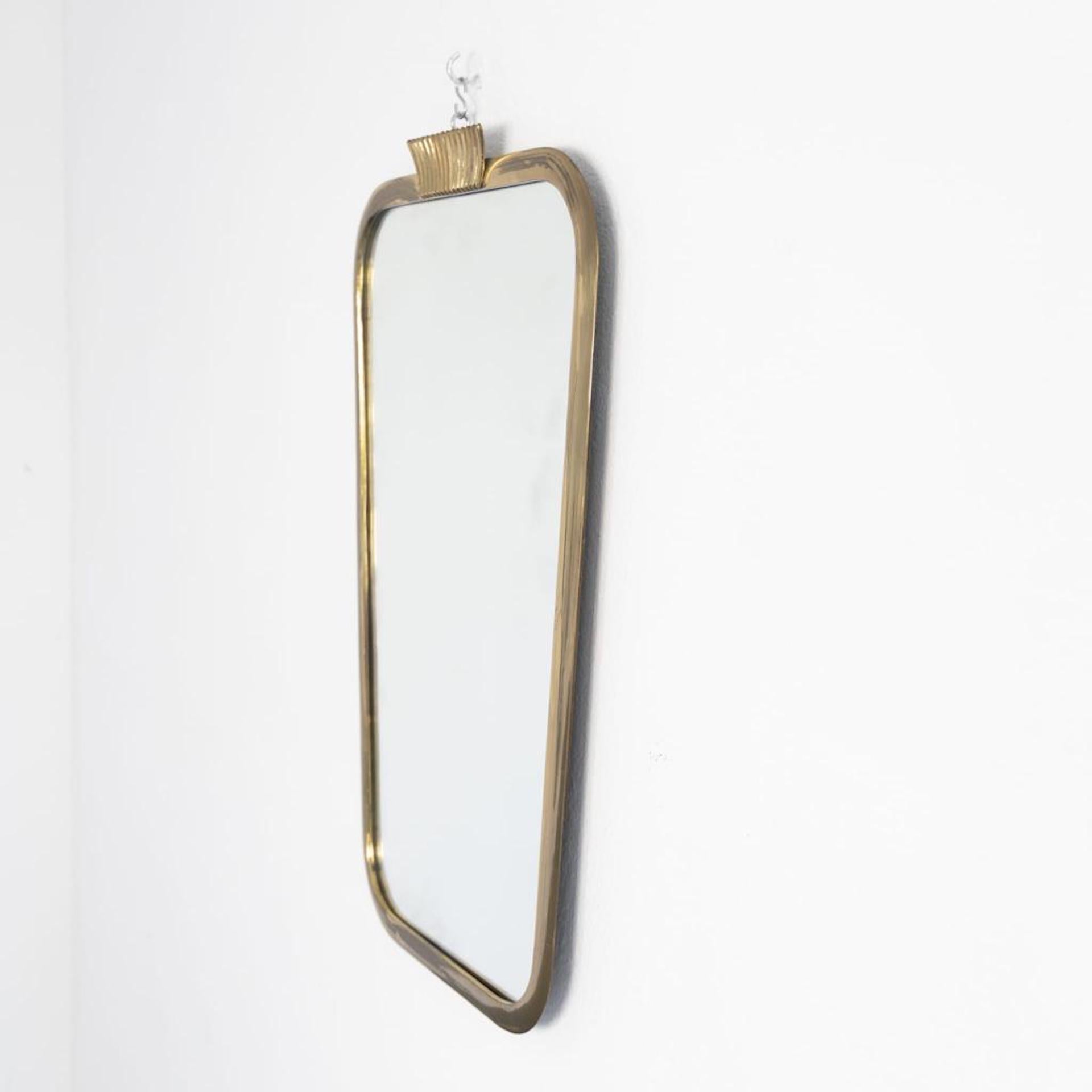 Mid-20th Century Mid-Century Modern Brass Mirror by Olsvaldo Borsani, 1950s