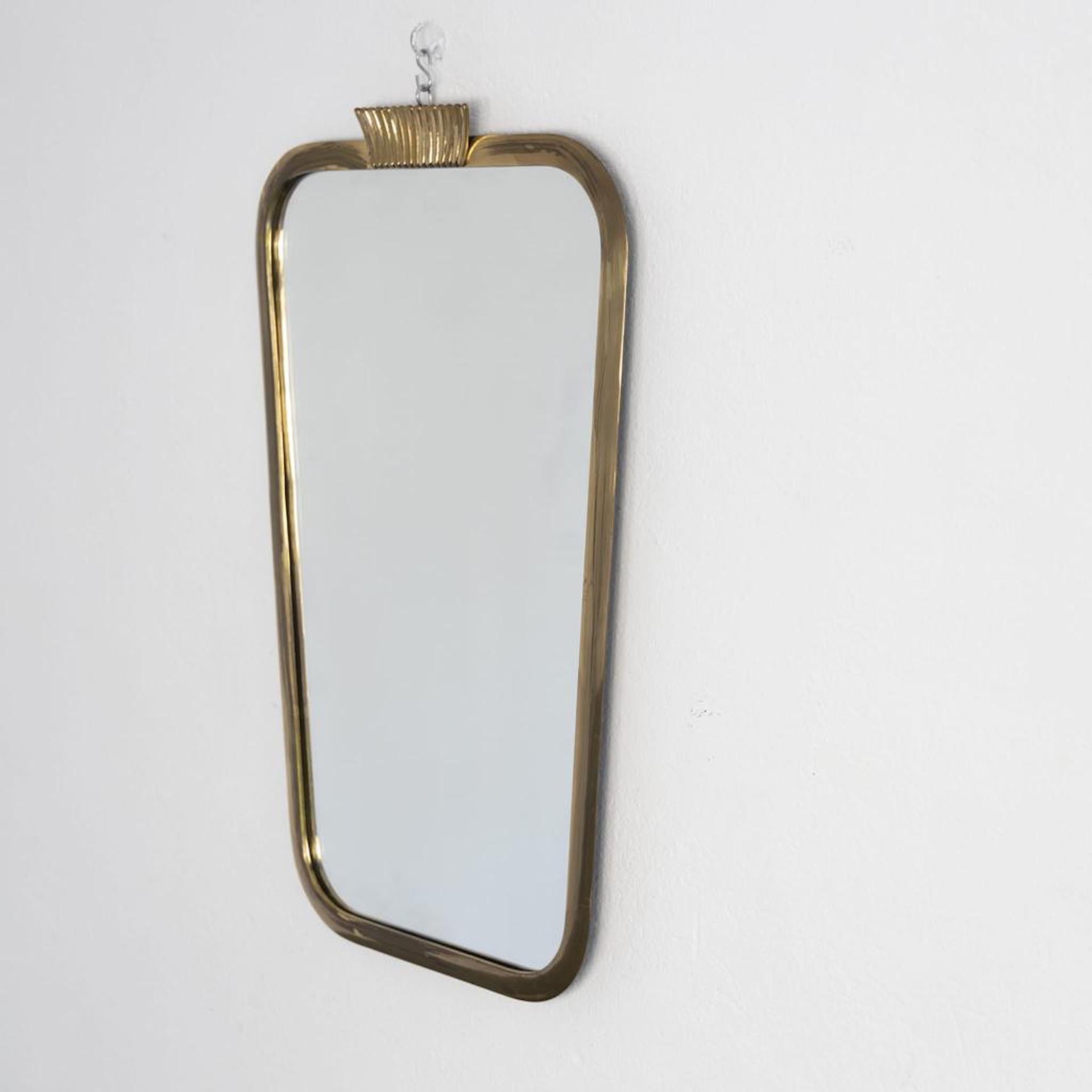Mid-Century Modern Brass Mirror by Olsvaldo Borsani, 1950s 1