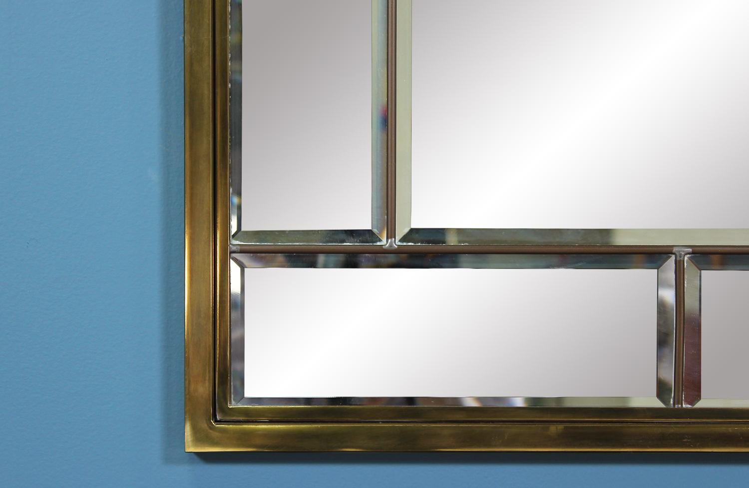 American Mid-Century Modern Brass Mirror