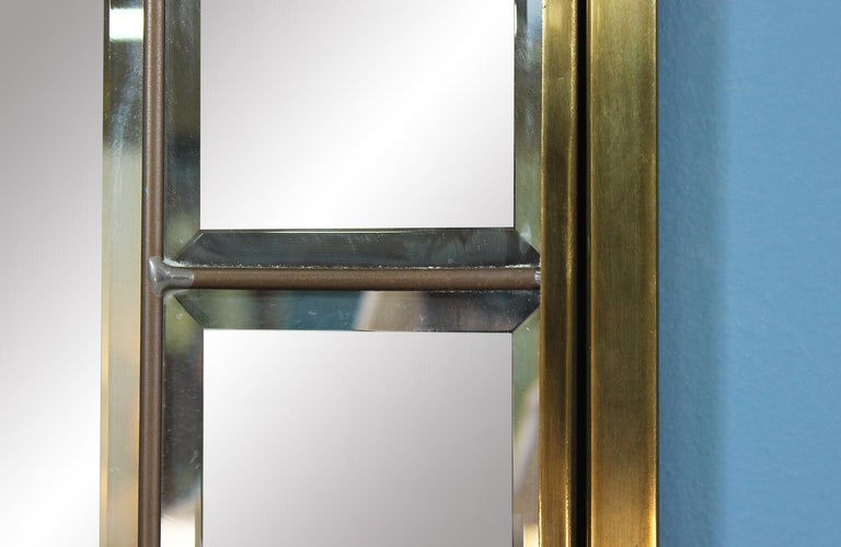 Mid-Century Modern Brass Mirror For Sale at 1stDibs