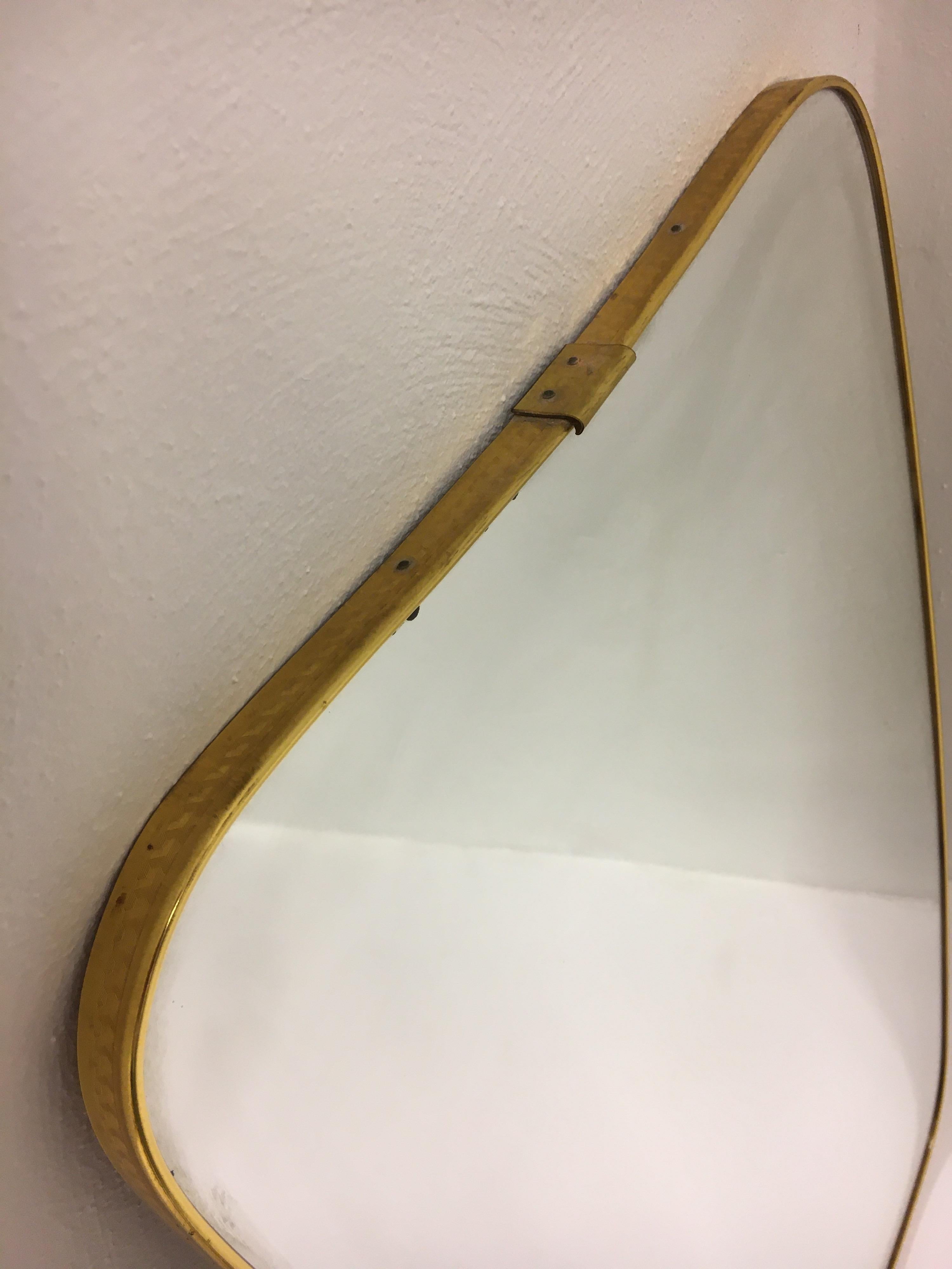 Mid-Century Modern brass mirror, Italy 1950s.