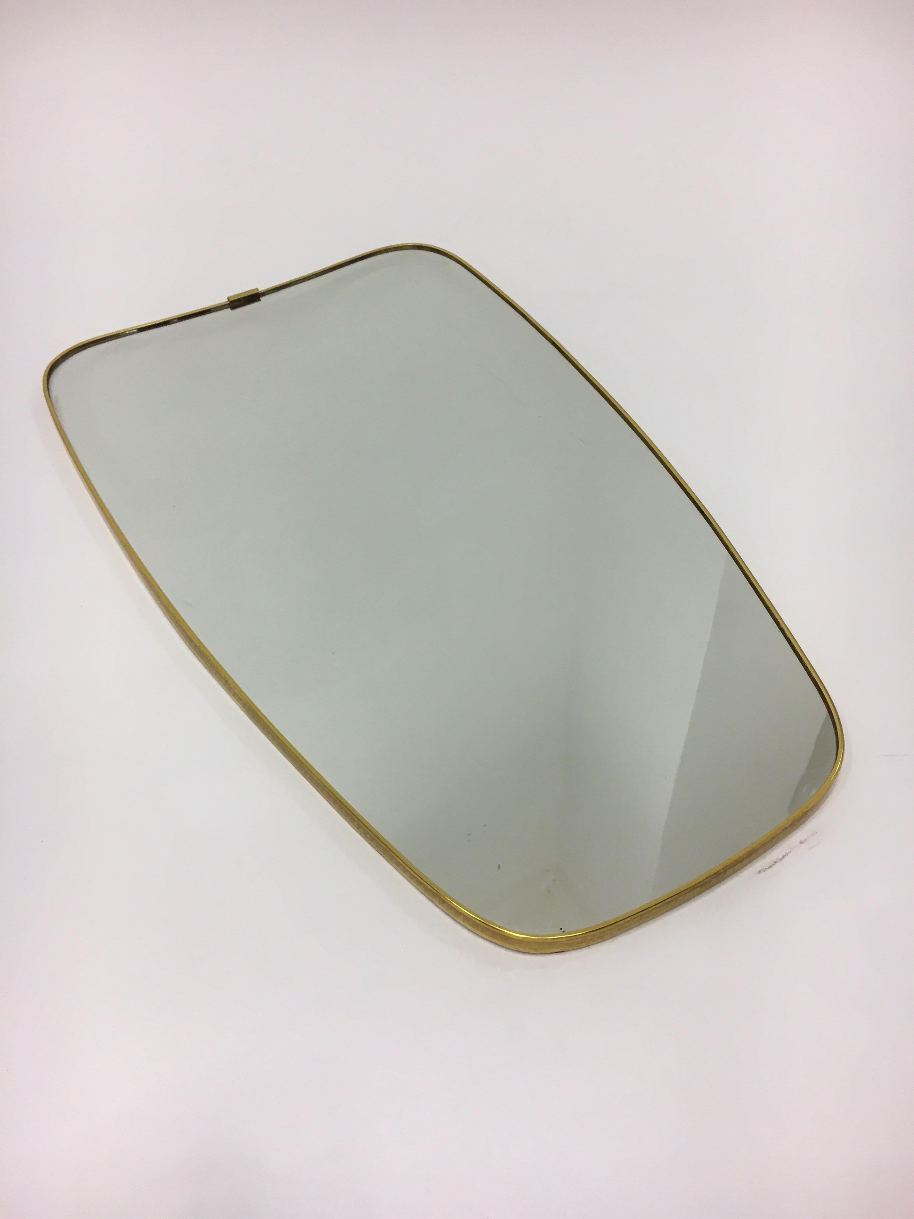 Mid-Century Modern Brass Mirror, Italy 1950s 2