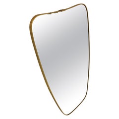 Mid-Century Modern Brass Mirror, Italy 1950s