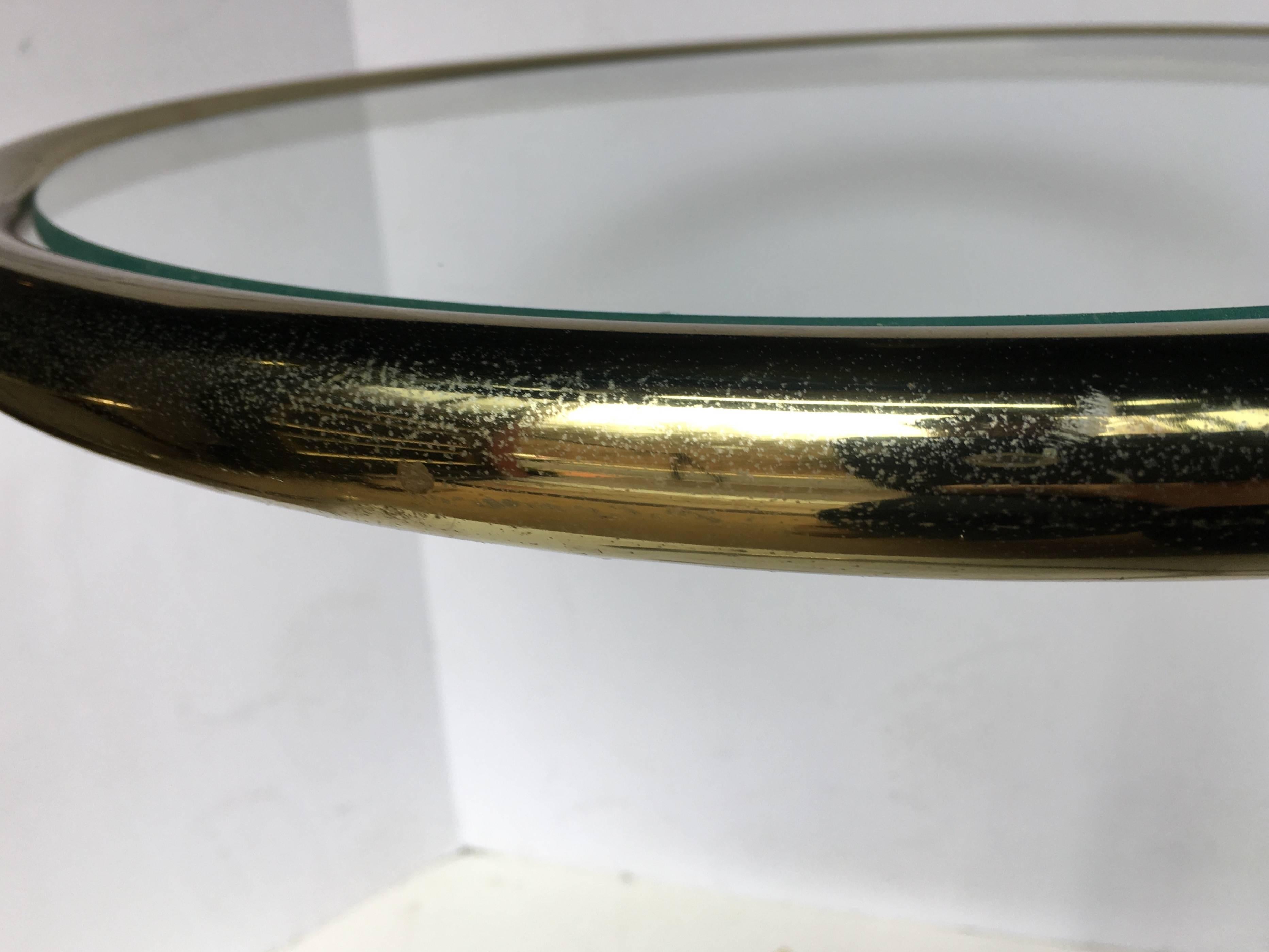 Mid-Century Modern Brass Nesting Drink Side Tables 1
