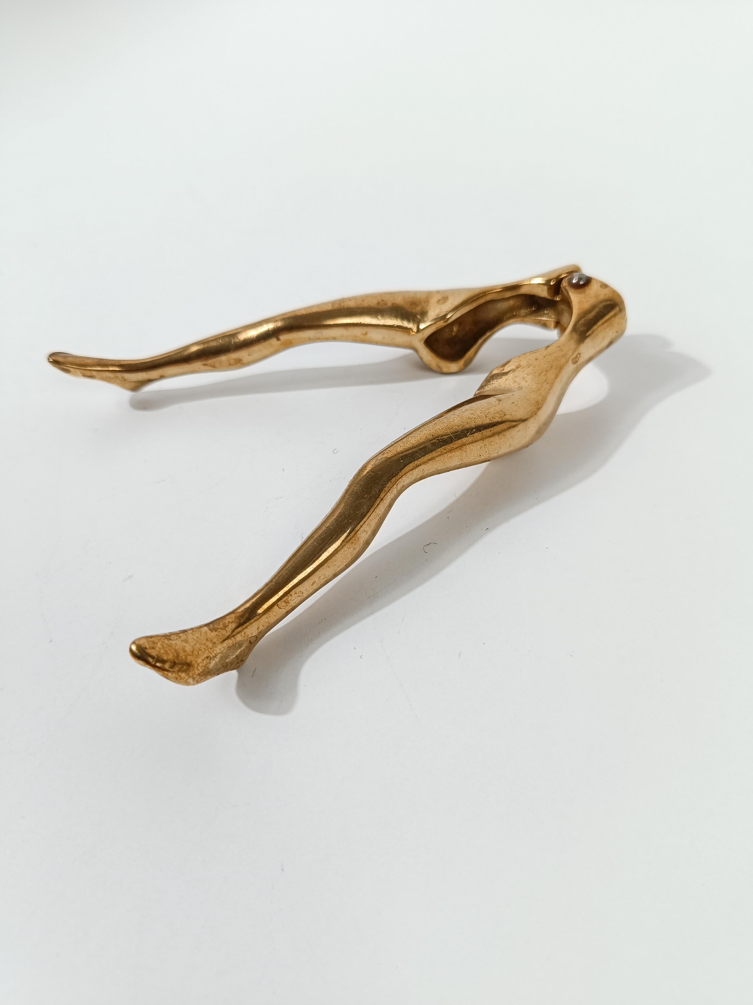 Mid-century Modern Brass Nutcracker in the Shape of a Woman's Legs, 70s 4