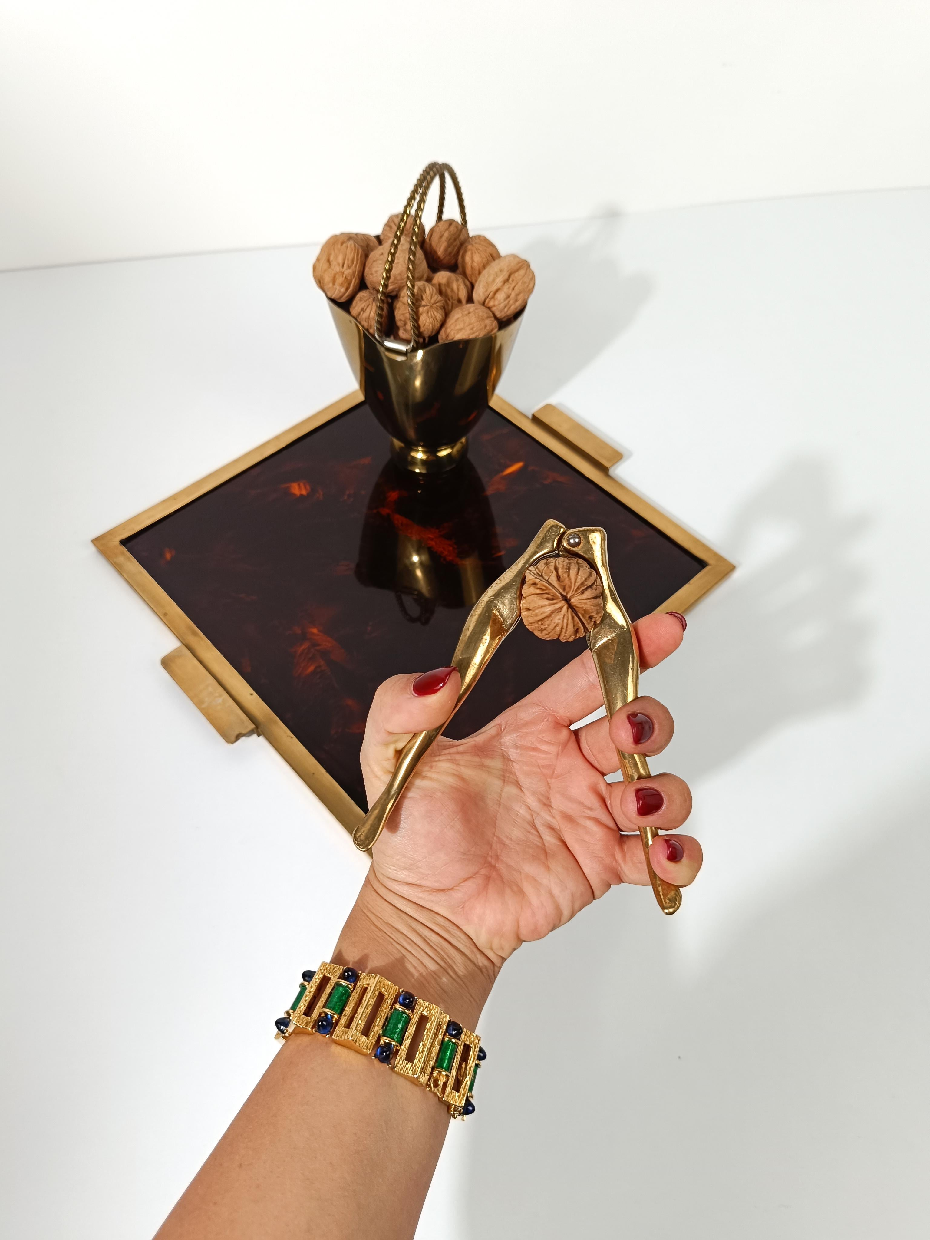 Italian Mid-century Modern Brass Nutcracker in the Shape of a Woman's Legs, 70s