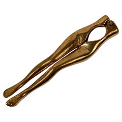 Mid-century Modern Brass Nutcracker in the Shape of a Woman's Legs, 70s