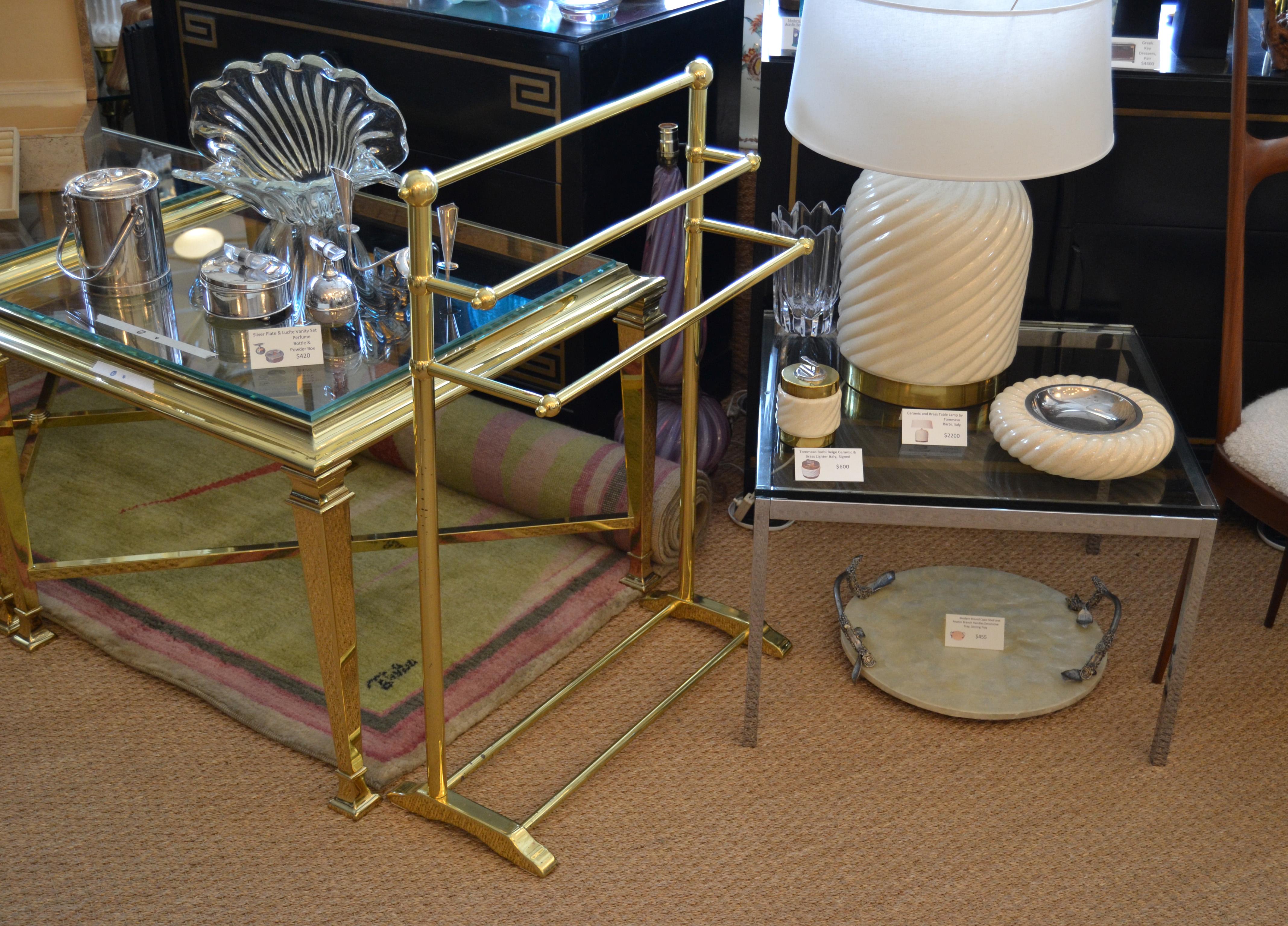 brass towel stand