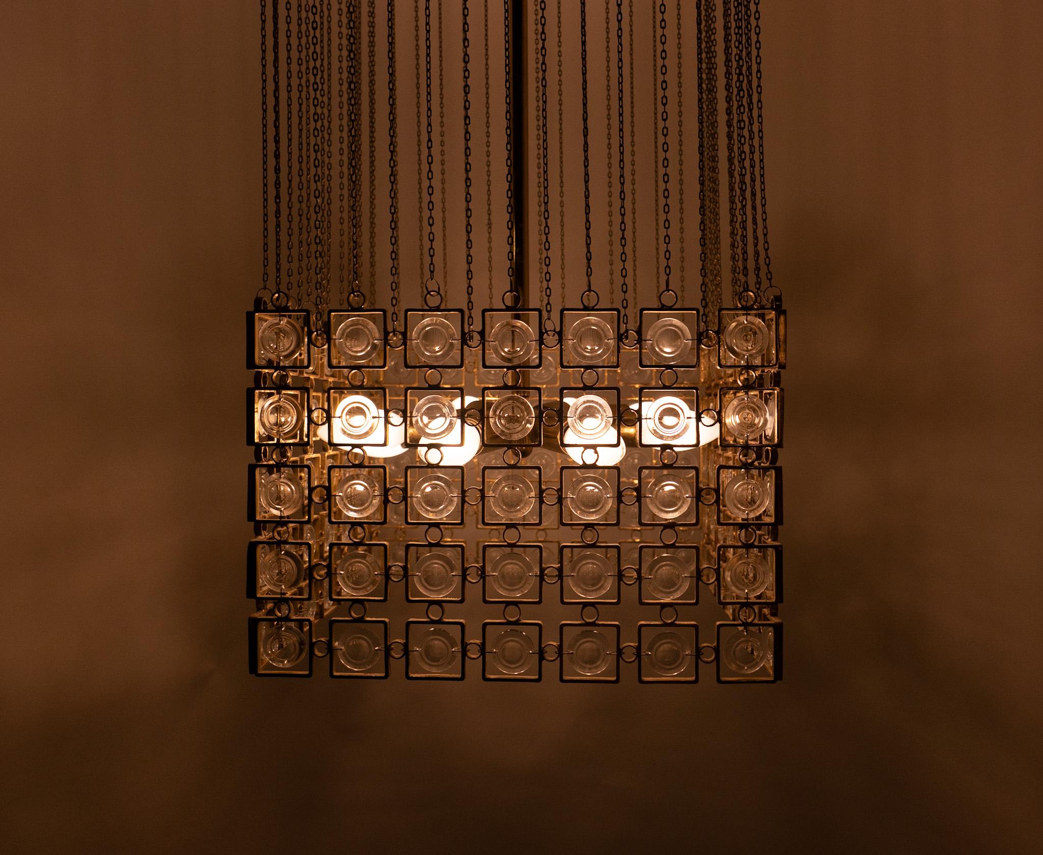 Mid-Century Modern Brass Pendant Chandelier by Gaetano Sciolari, Italy 1970s For Sale 10