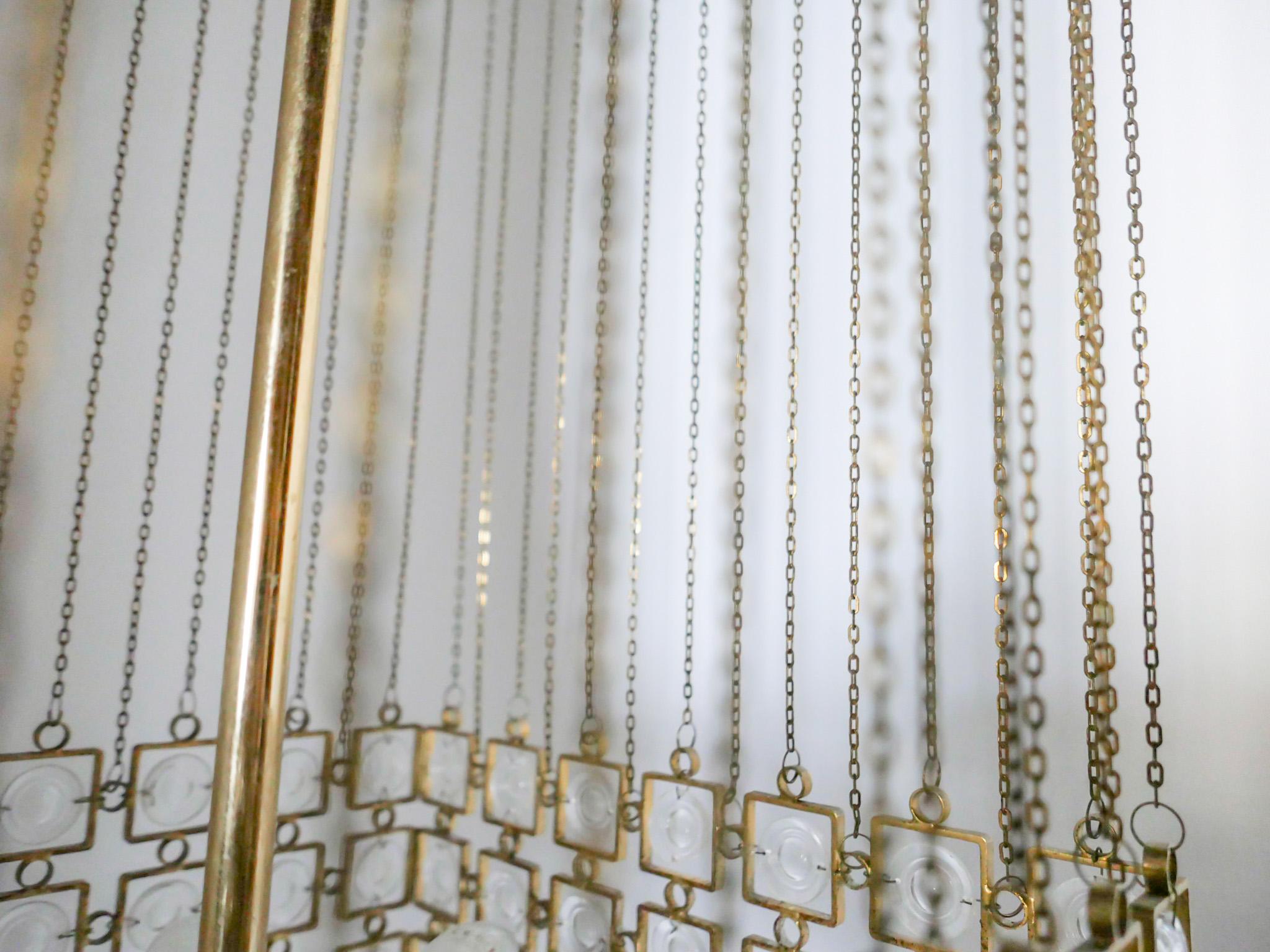 Mid-Century Modern Brass Pendant Chandelier by Gaetano Sciolari, Italy 1970s In Good Condition For Sale In Vienna, AT