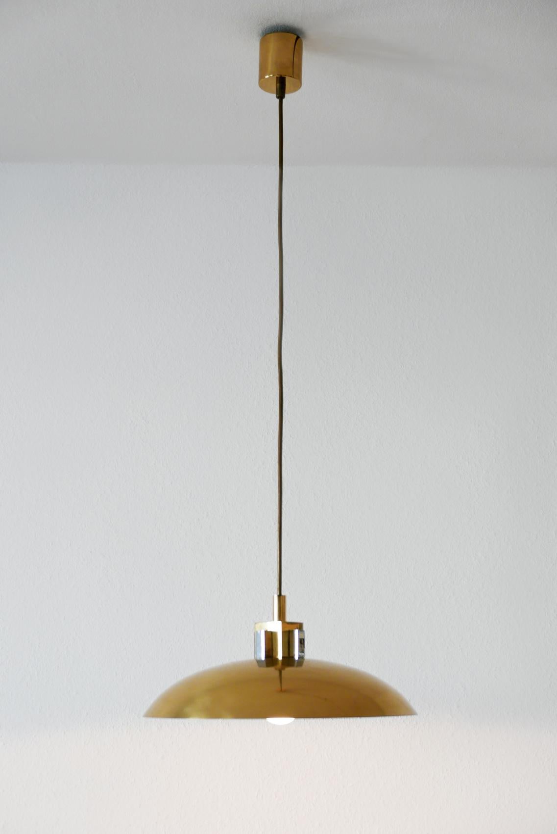 Danish Mid-Century Modern Brass Pendant Lamp by Art-Line, 1980s, Germany
