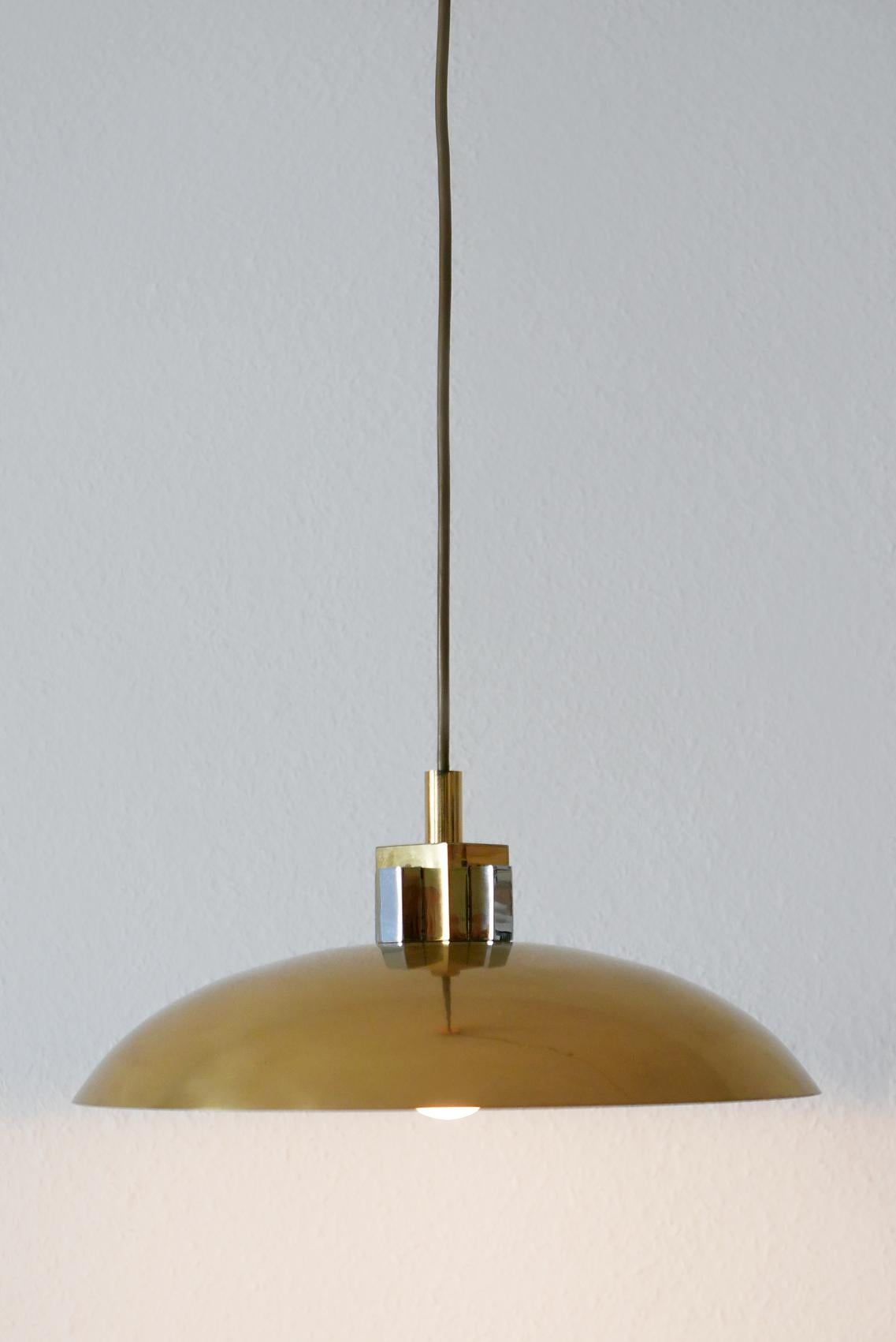 Late 20th Century Mid-Century Modern Brass Pendant Lamp by Art-Line, 1980s, Germany