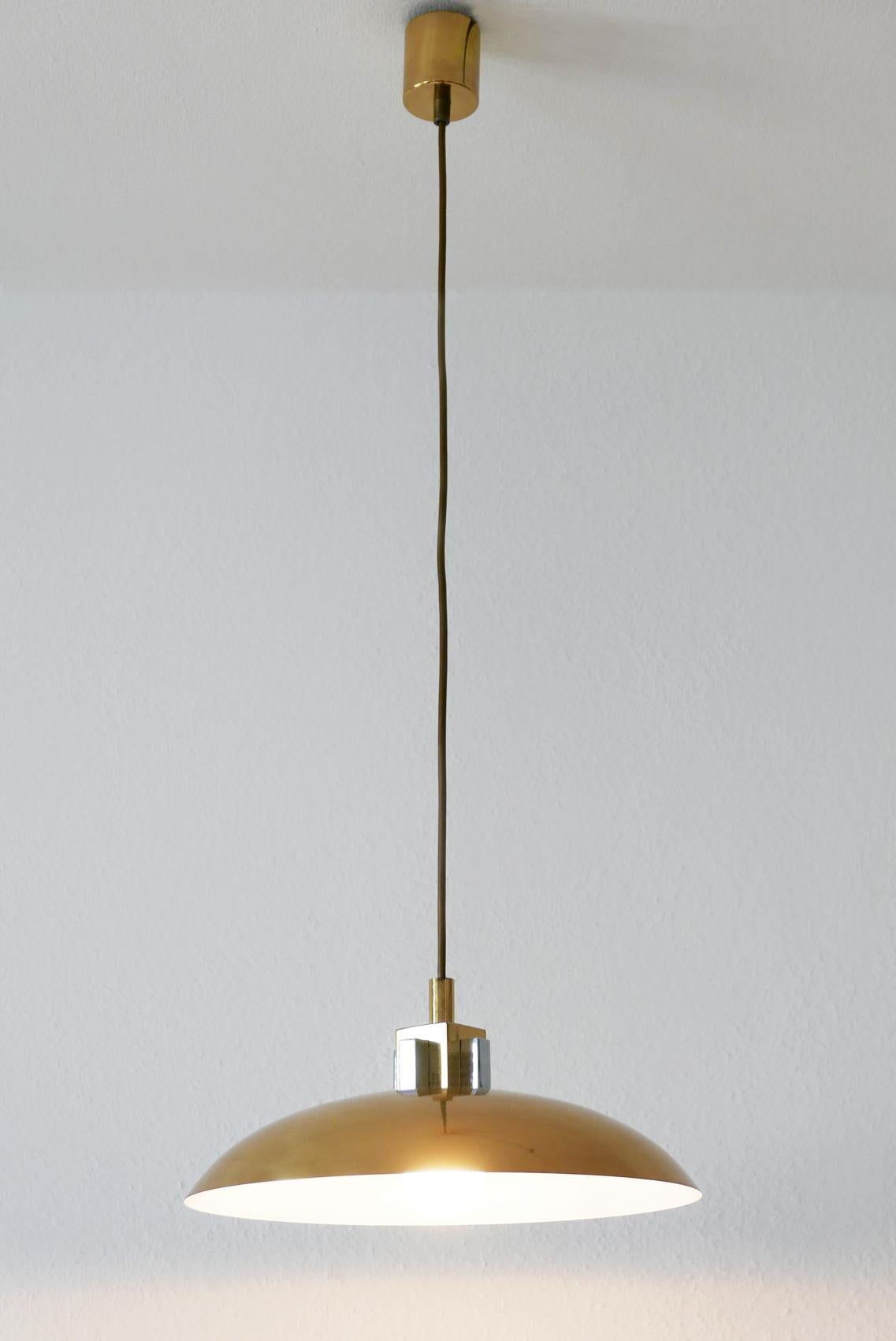 Mid-Century Modern Brass Pendant Lamp by Art-Line, 1980s, Germany 1