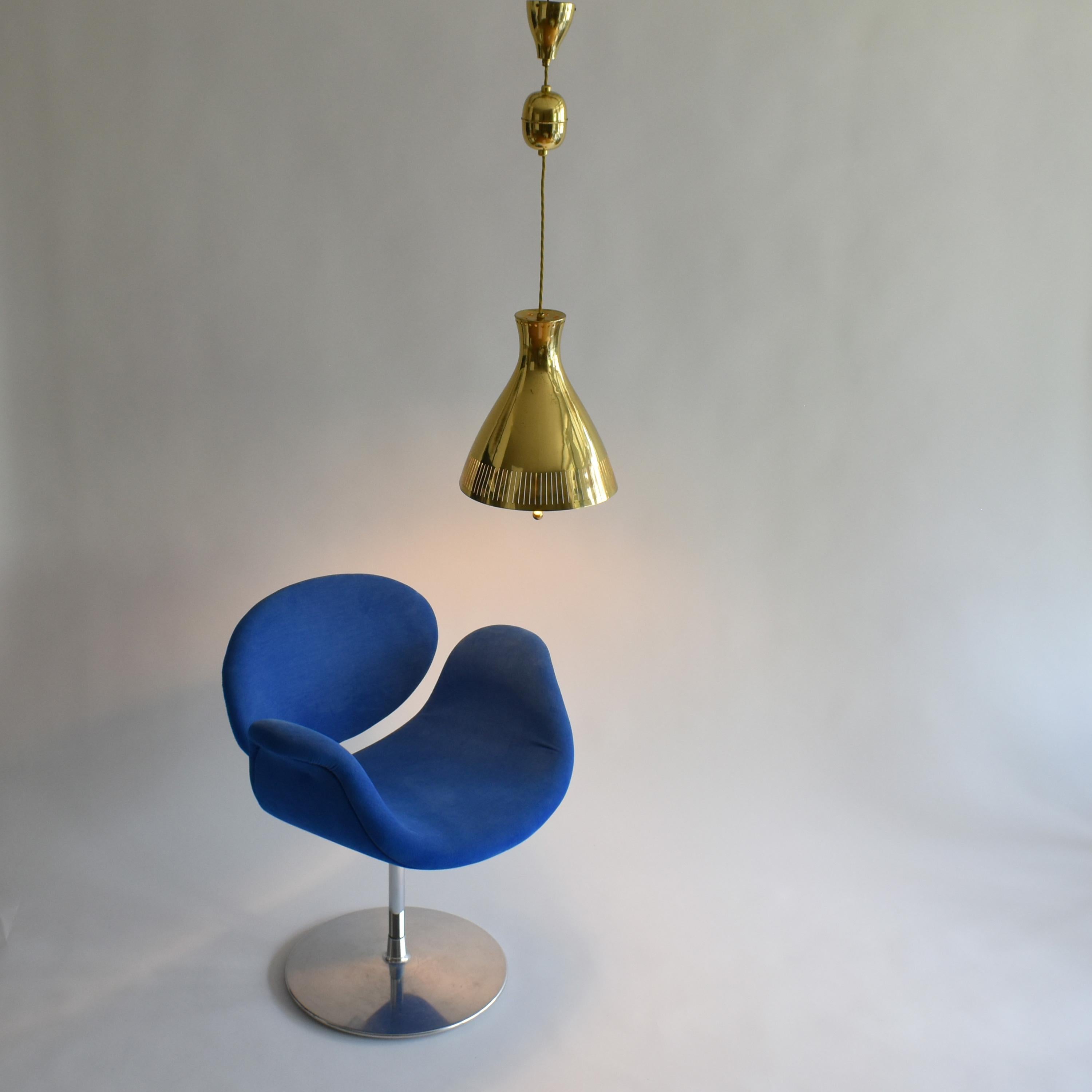 Mid-Century Modern Brass Pendant Lamp by Vereinigte Werkstätten 1960s Germany For Sale 6