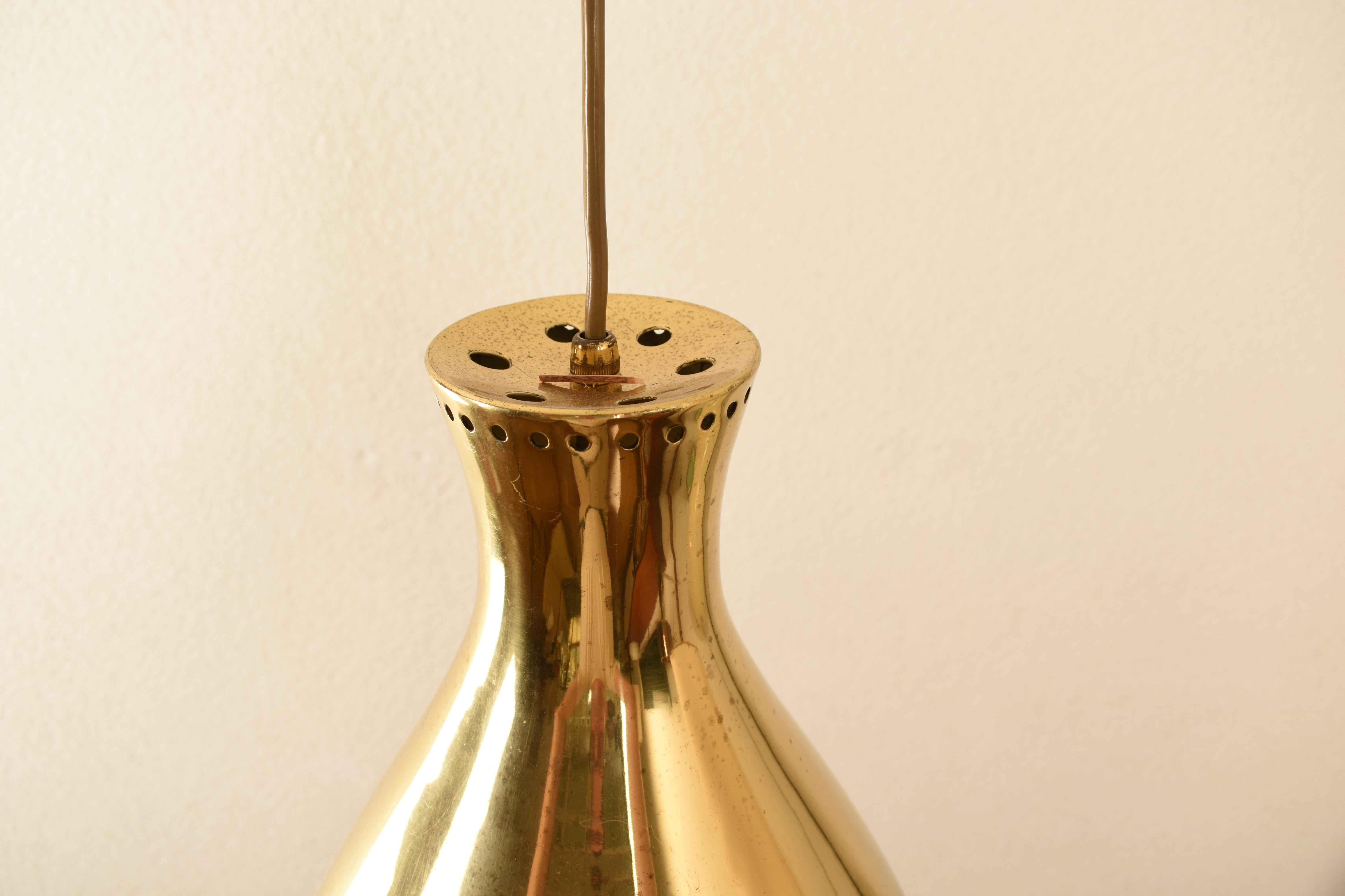 Mid-Century Modern Brass Pendant Lamp by Vereinigte Werkstätten 1960s Germany For Sale 8