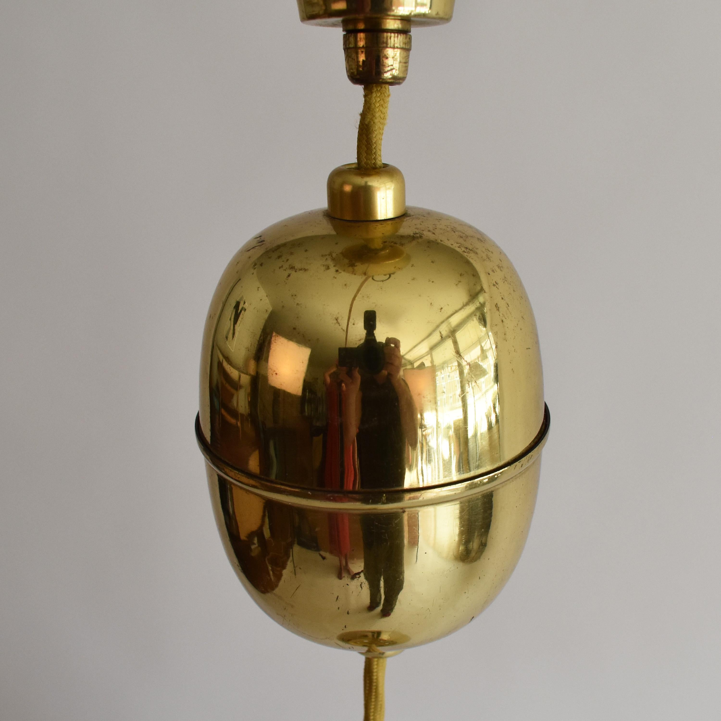 Mid-Century Modern Brass Pendant Lamp by Vereinigte Werkstätten 1960s Germany For Sale 1