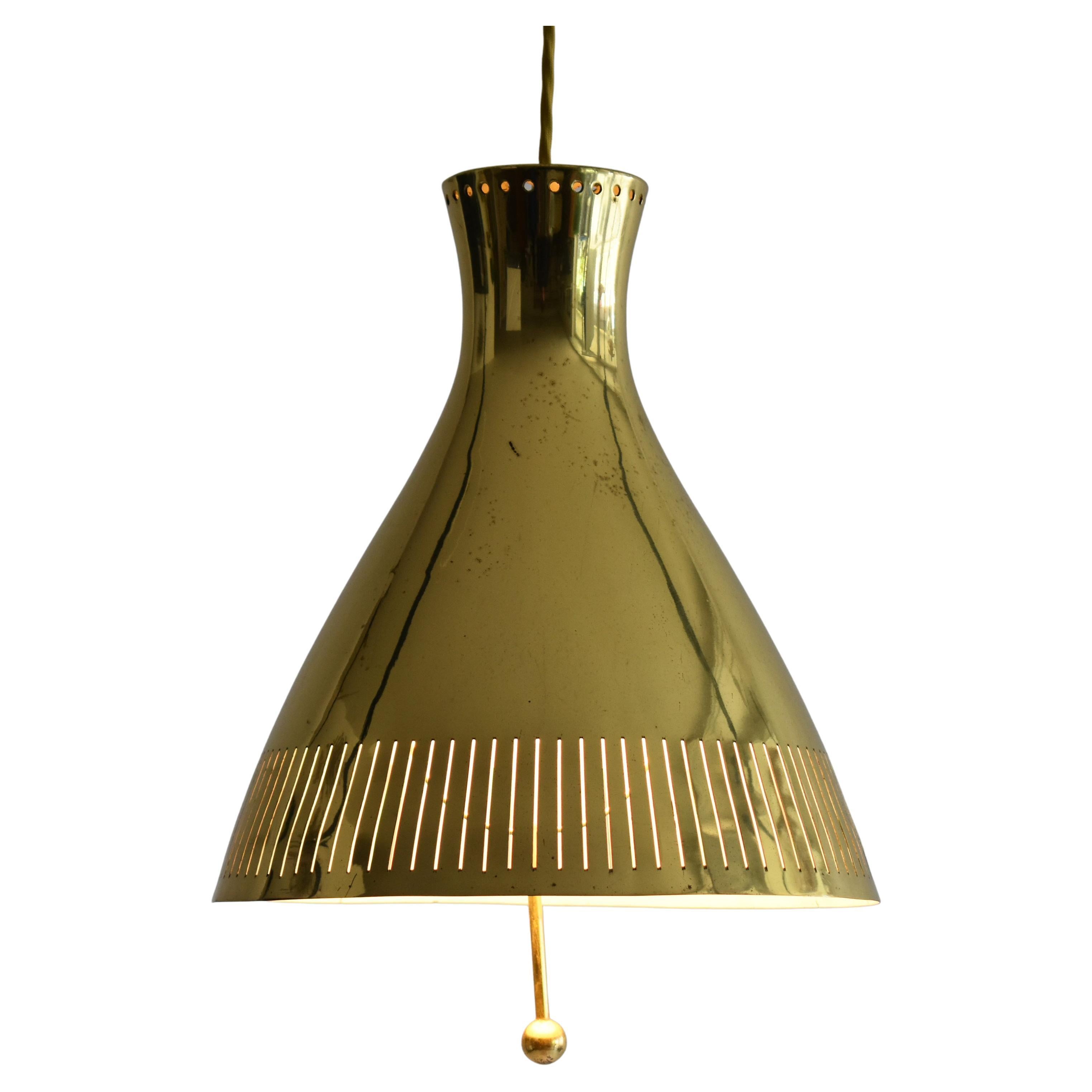 Mid-Century Modern Brass Pendant Lamp by Vereinigte Werkstätten 1960s Germany For Sale