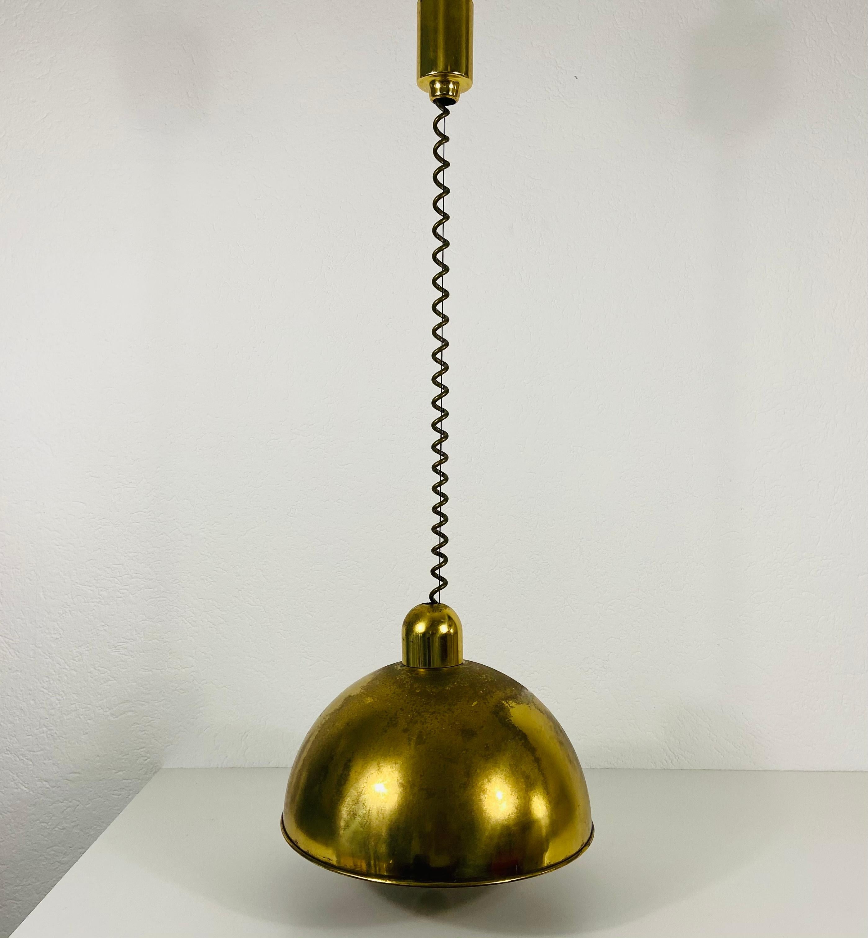 Mid-Century Modern Brass Pendant Lamp by WKR, 1970s, Germany For Sale 7