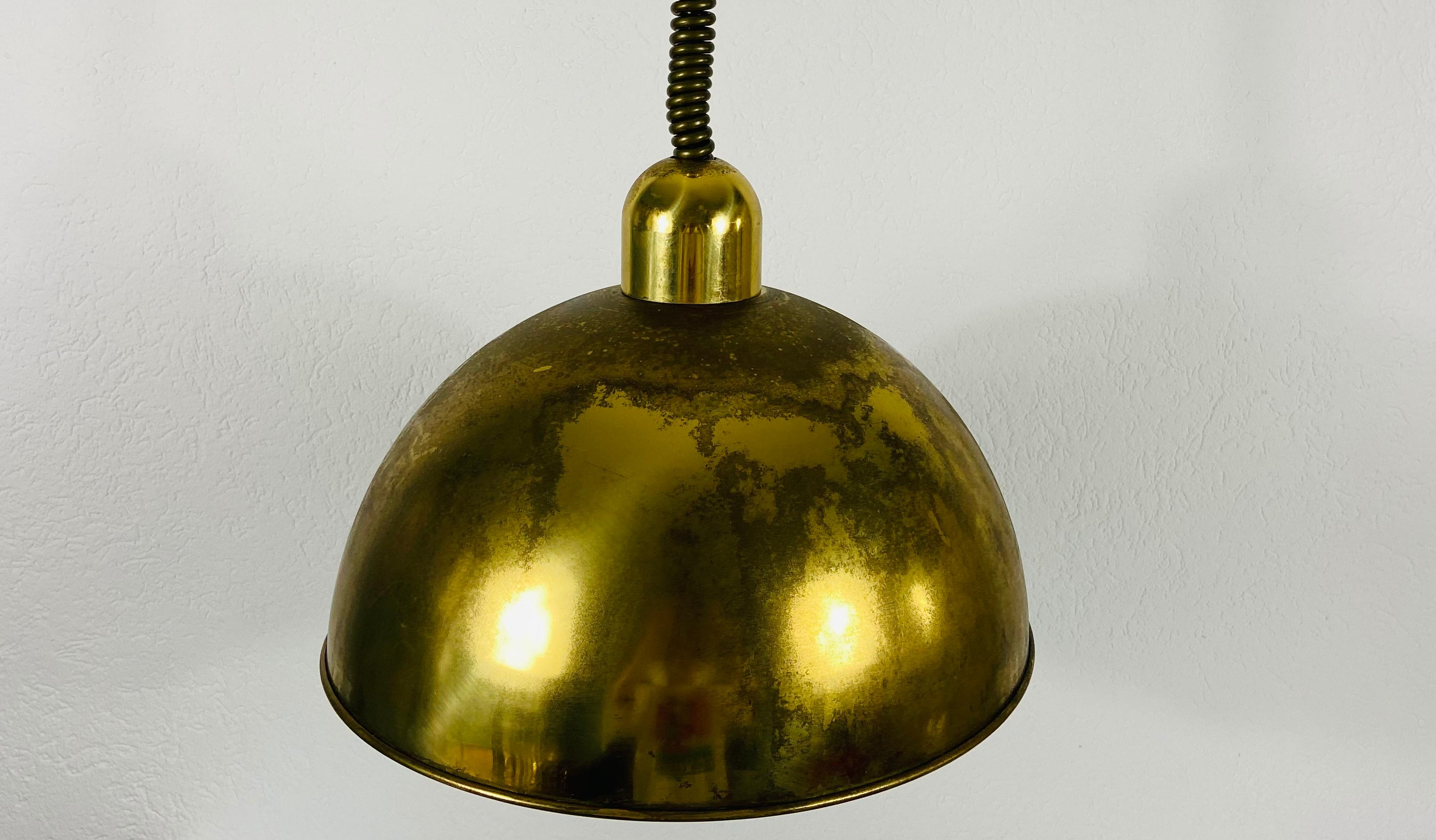 Mid-Century Modern Brass Pendant Lamp by WKR, 1970s, Germany For Sale 1