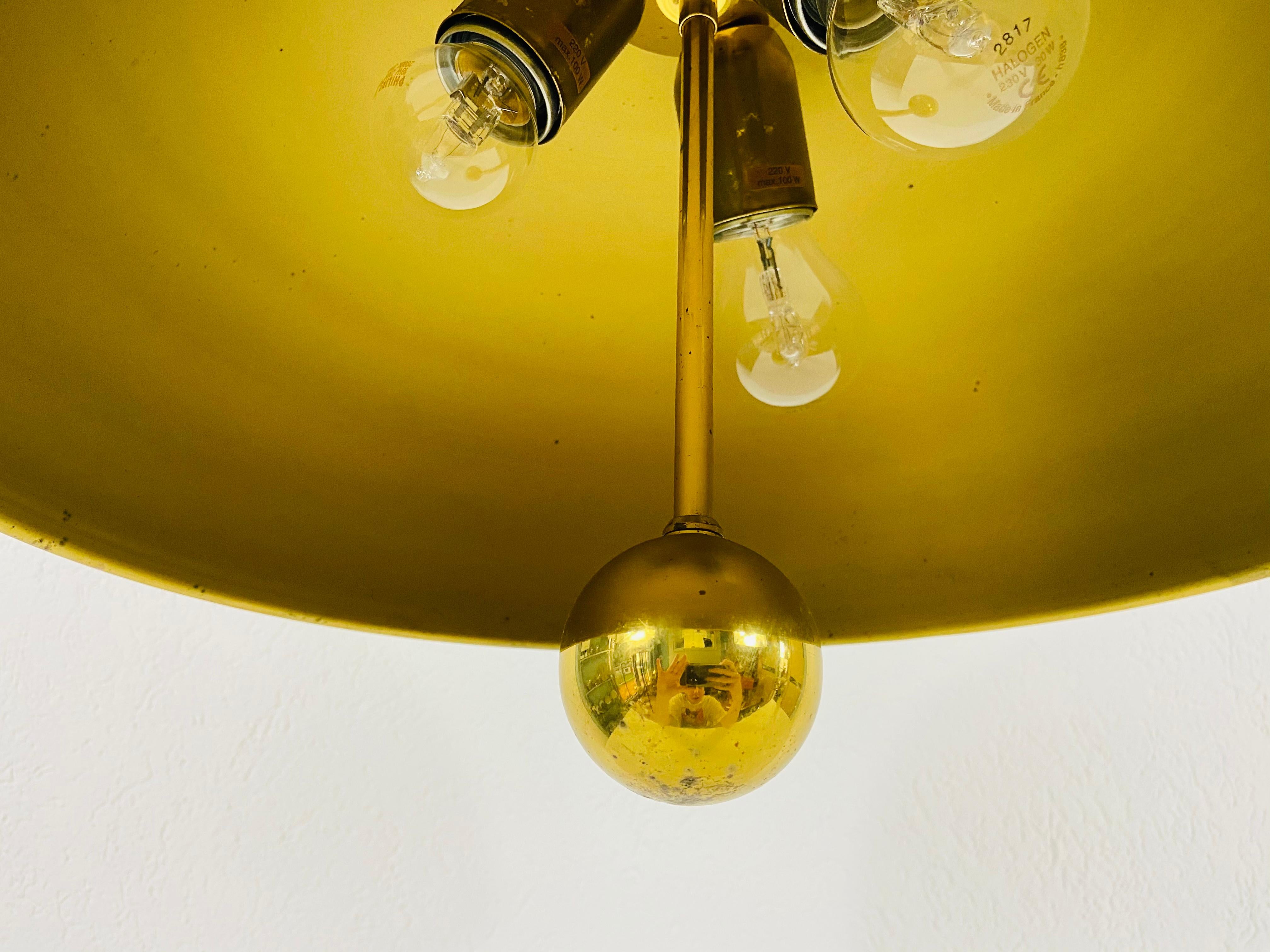 Mid-Century Modern Brass Pendant Lamp by WKR, 1970s, Germany For Sale 4