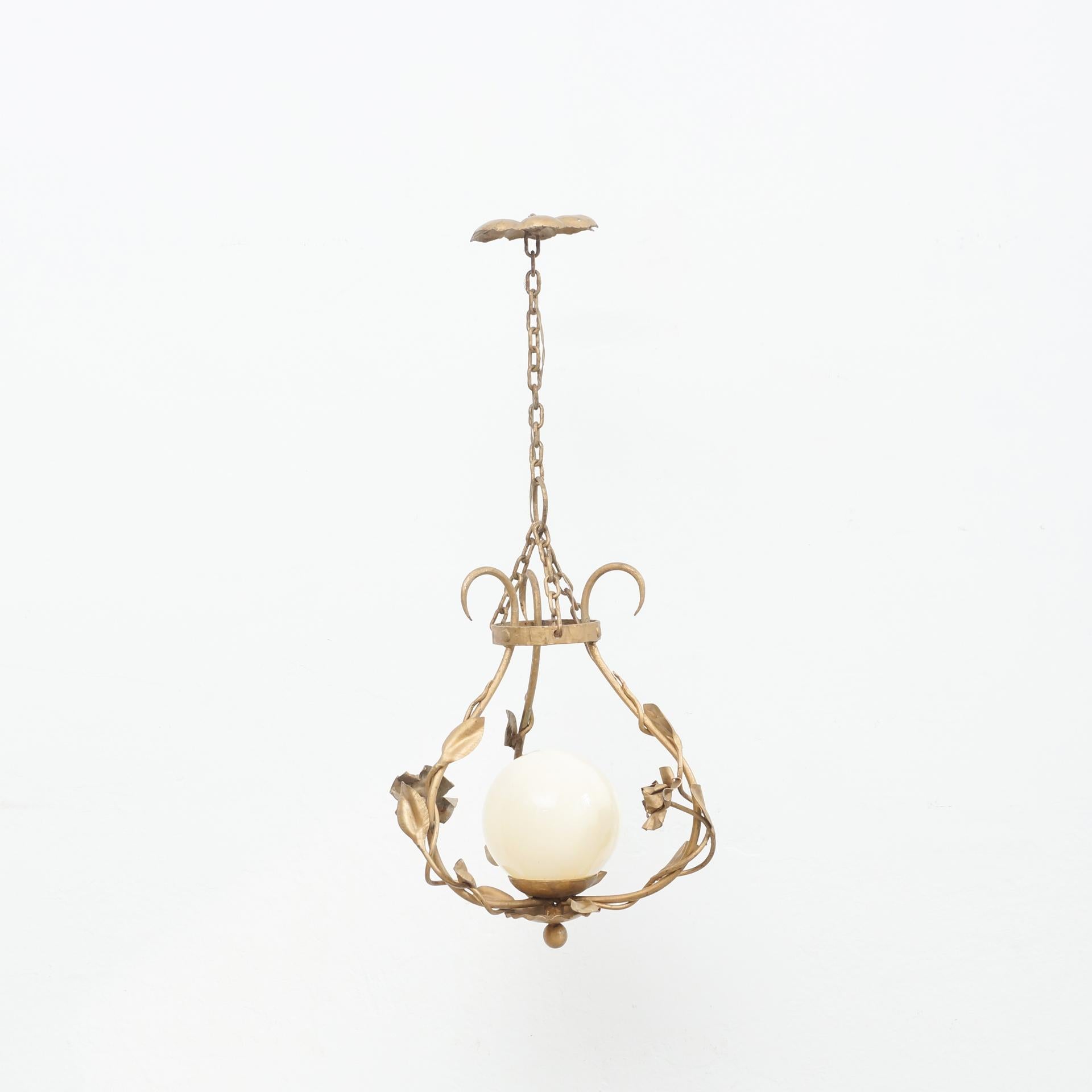 Mid-Century Modern Brass Pendant Lamp, circa 1970 For Sale 8