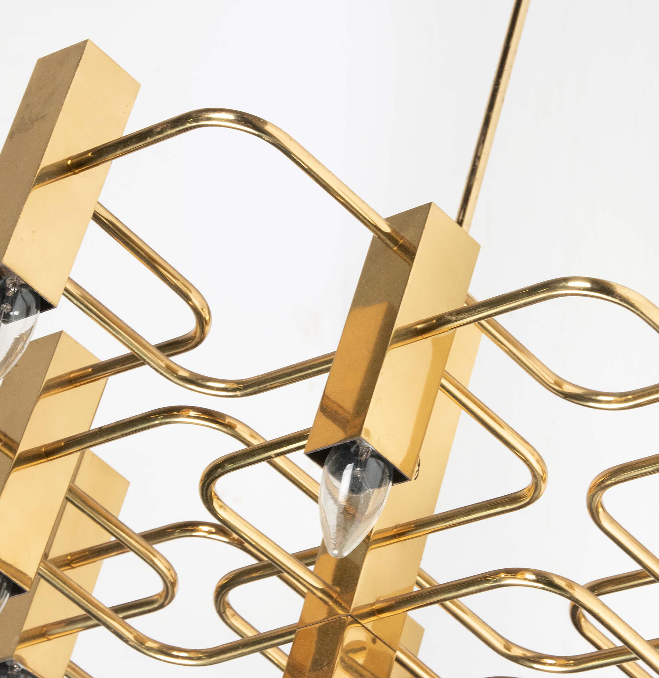 Mid-Century Modern Brass Pendant Lamp Deigned by Gaetano Sciolari 5