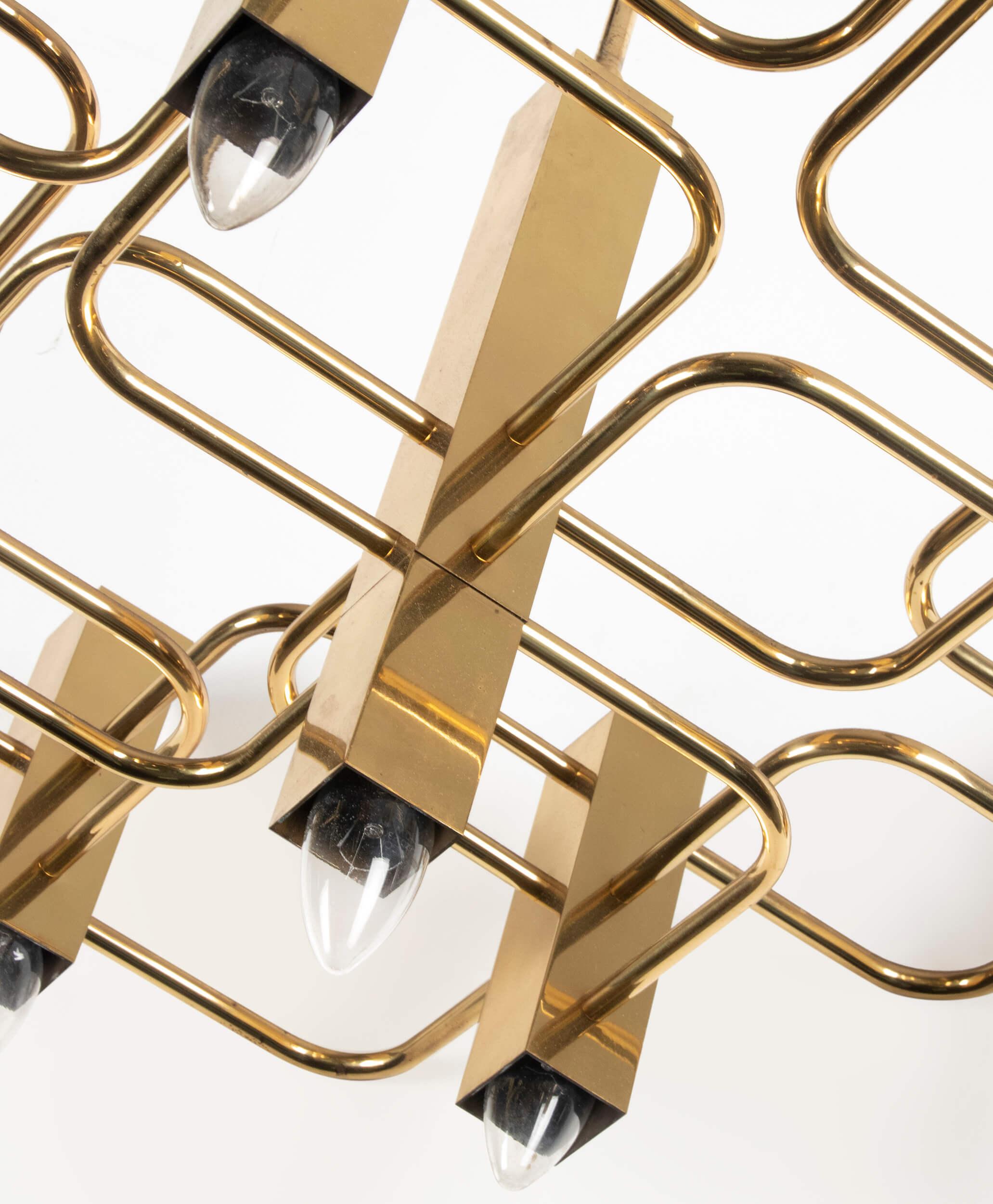 Mid-Century Modern Brass Pendant Lamp Deigned by Gaetano Sciolari 6